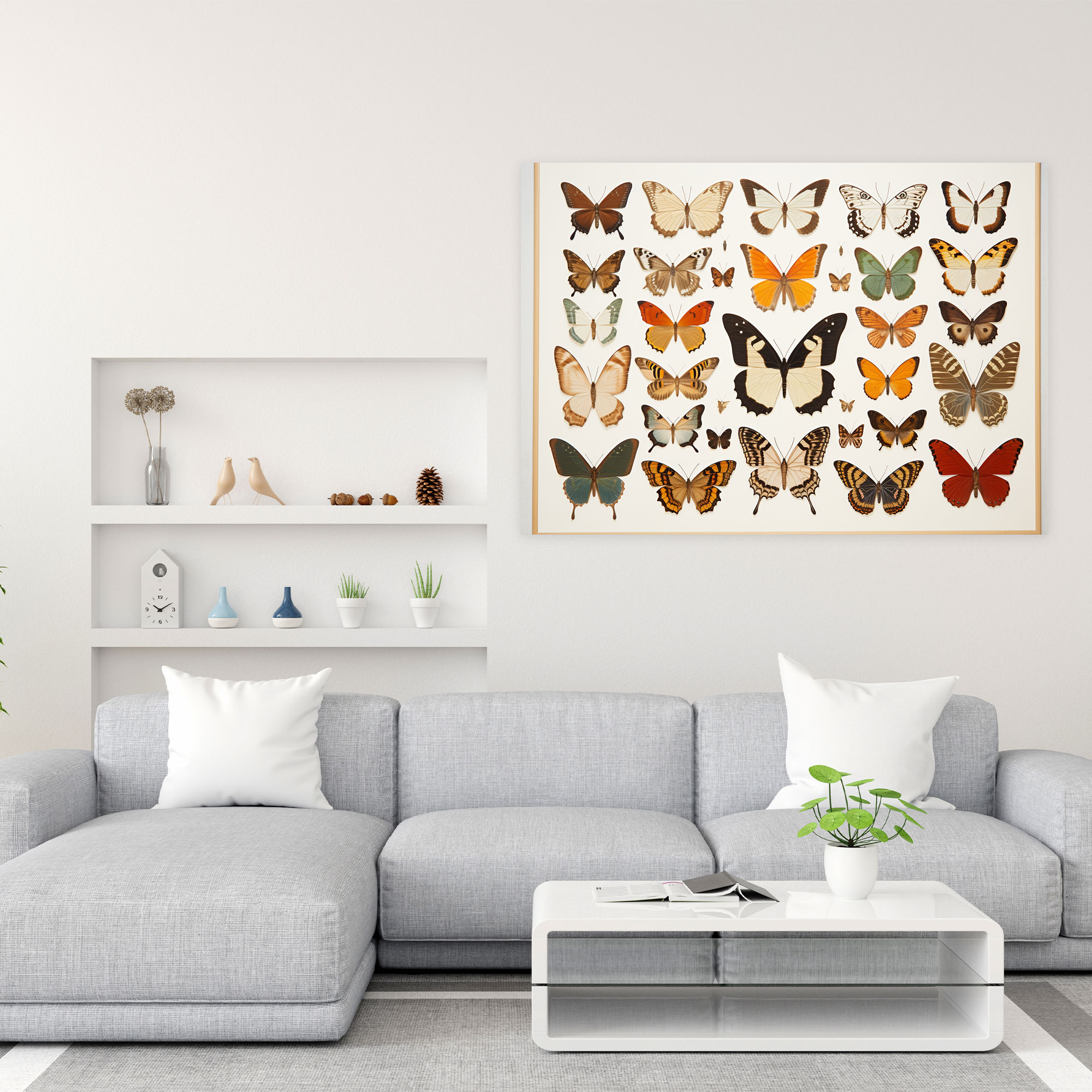 Dried Butterflies Photorealistic Collection Wall Decoration - Dried Butterflies, Artistic Home Decor, Wall Decoration, Butterfly Wall Decoration