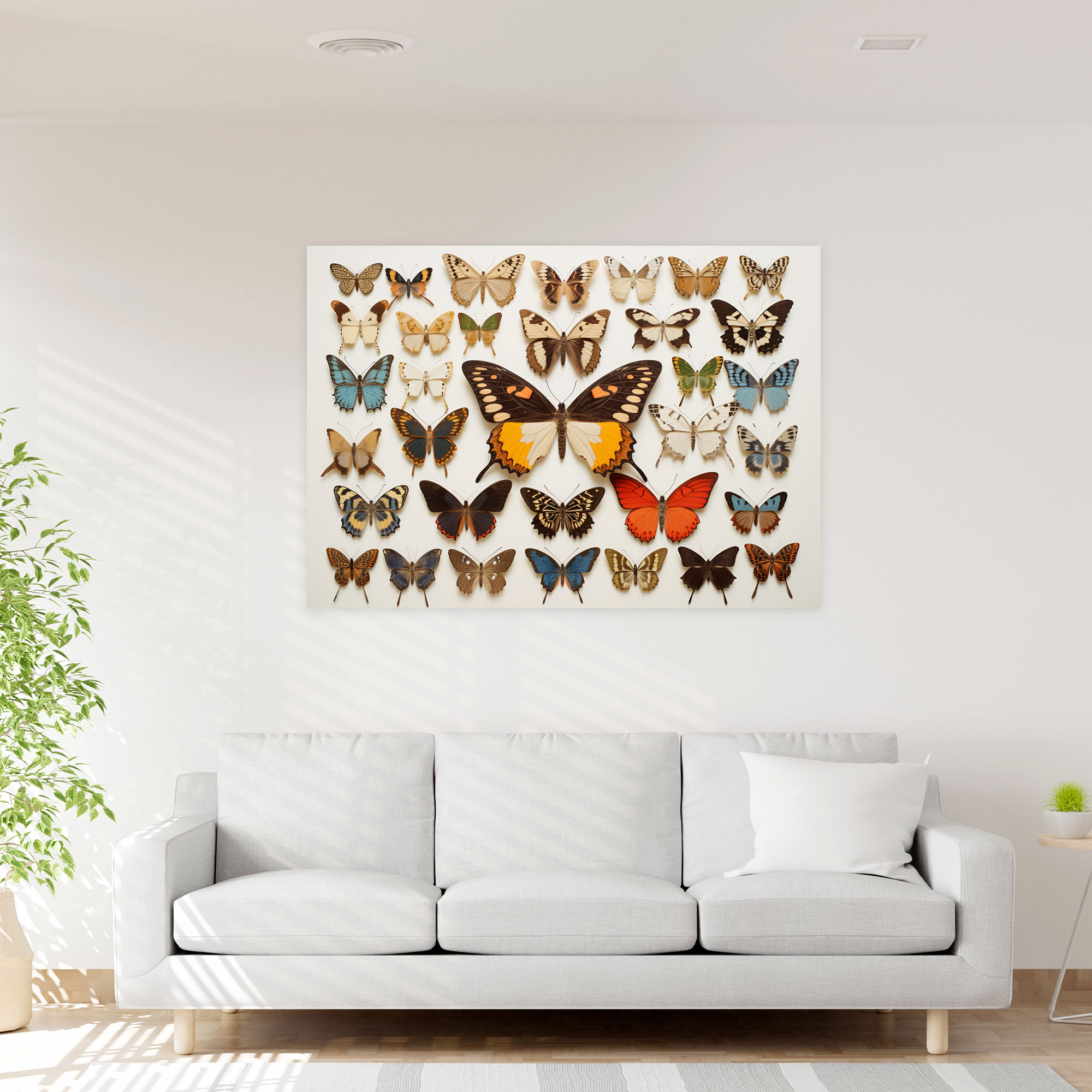 Dried Butterflies Photorealistic Collection Canvas Wall Art Print - Dried Butterflies, Artistic Home Decor, Home Decoration, Canvas Print