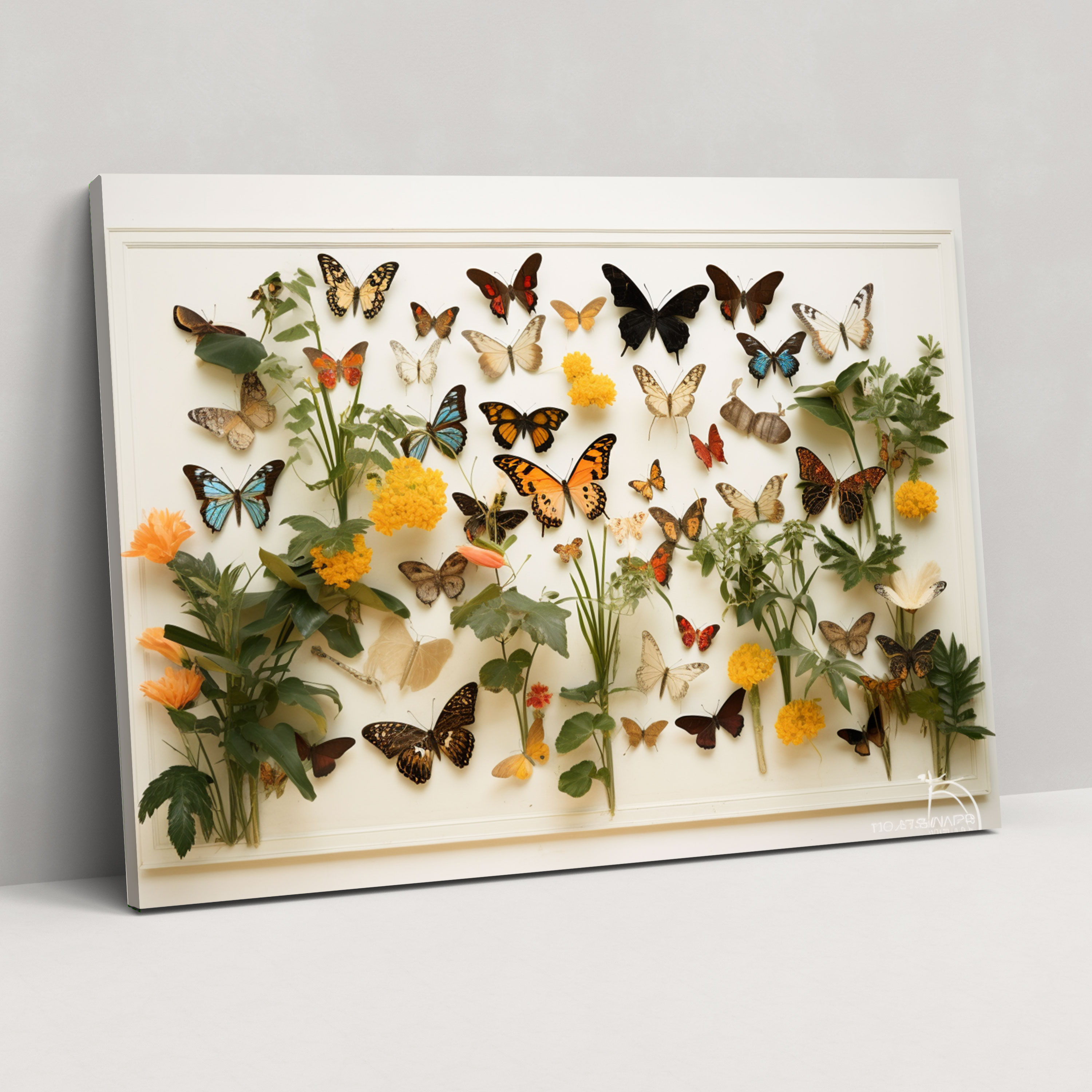 Dried Butterflies Photorealistic Collection Canvas Wall Decor - Dried Butterflies, Canvas Print, Captivating Canvas Art, Butterfly Wall Decor
