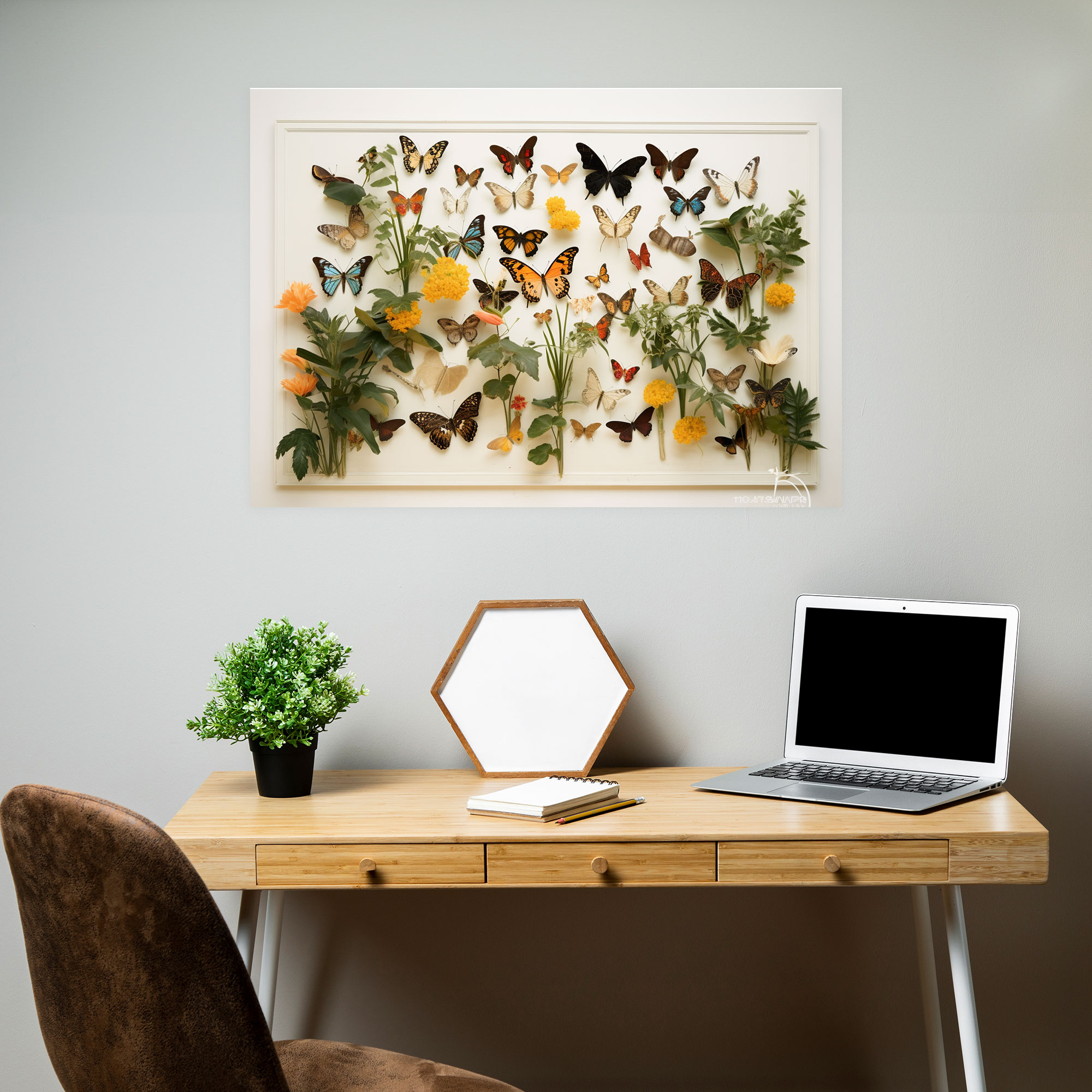 Dried Butterflies Photorealistic Collection Canvas Wall Decor - Dried Butterflies, Canvas Print, Captivating Canvas Art, Butterfly Wall Decor