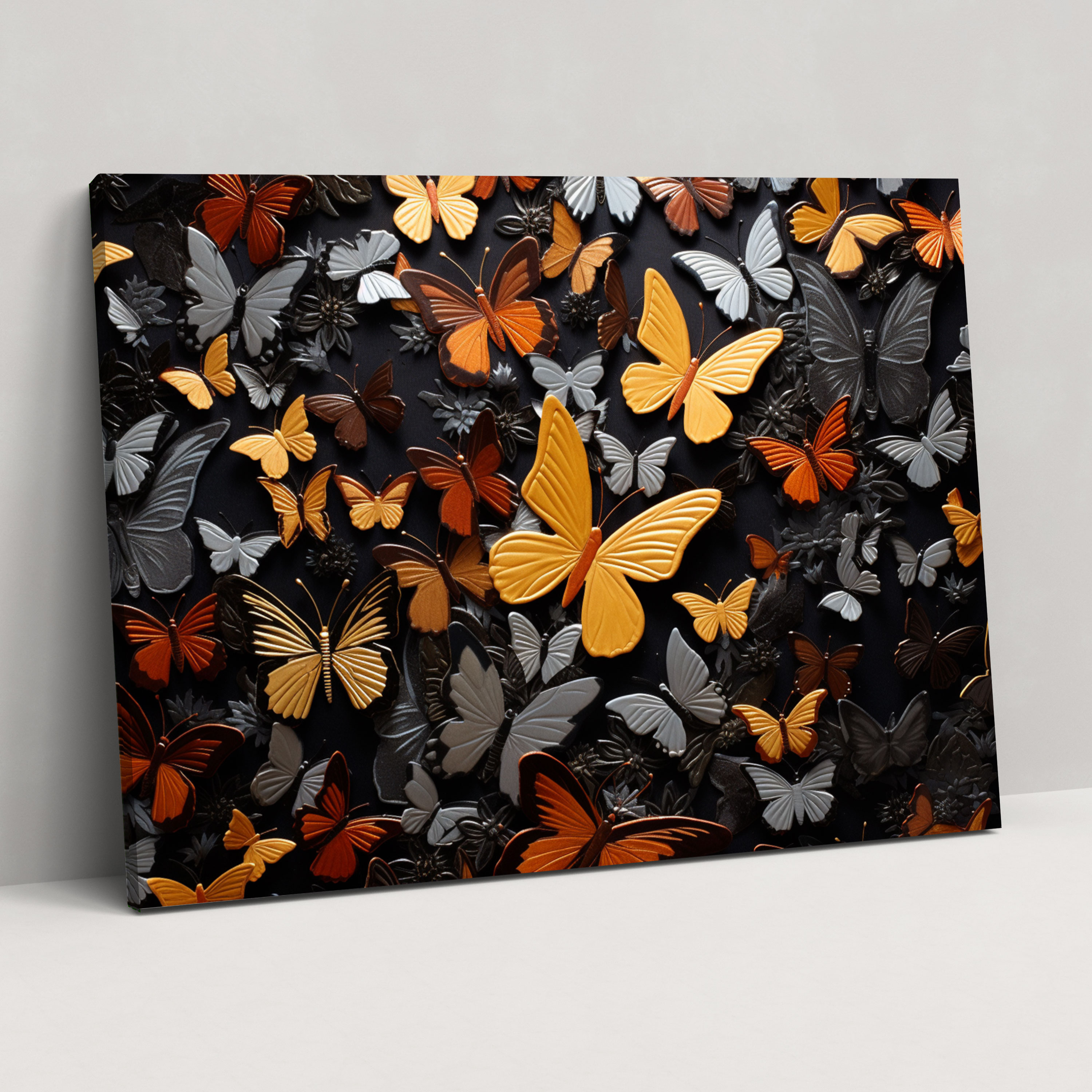 Dried Butterflies Photorealistic Collection Wall Decoration - Dried Butterflies, Wall Decoration, Home Decoration, Canvas