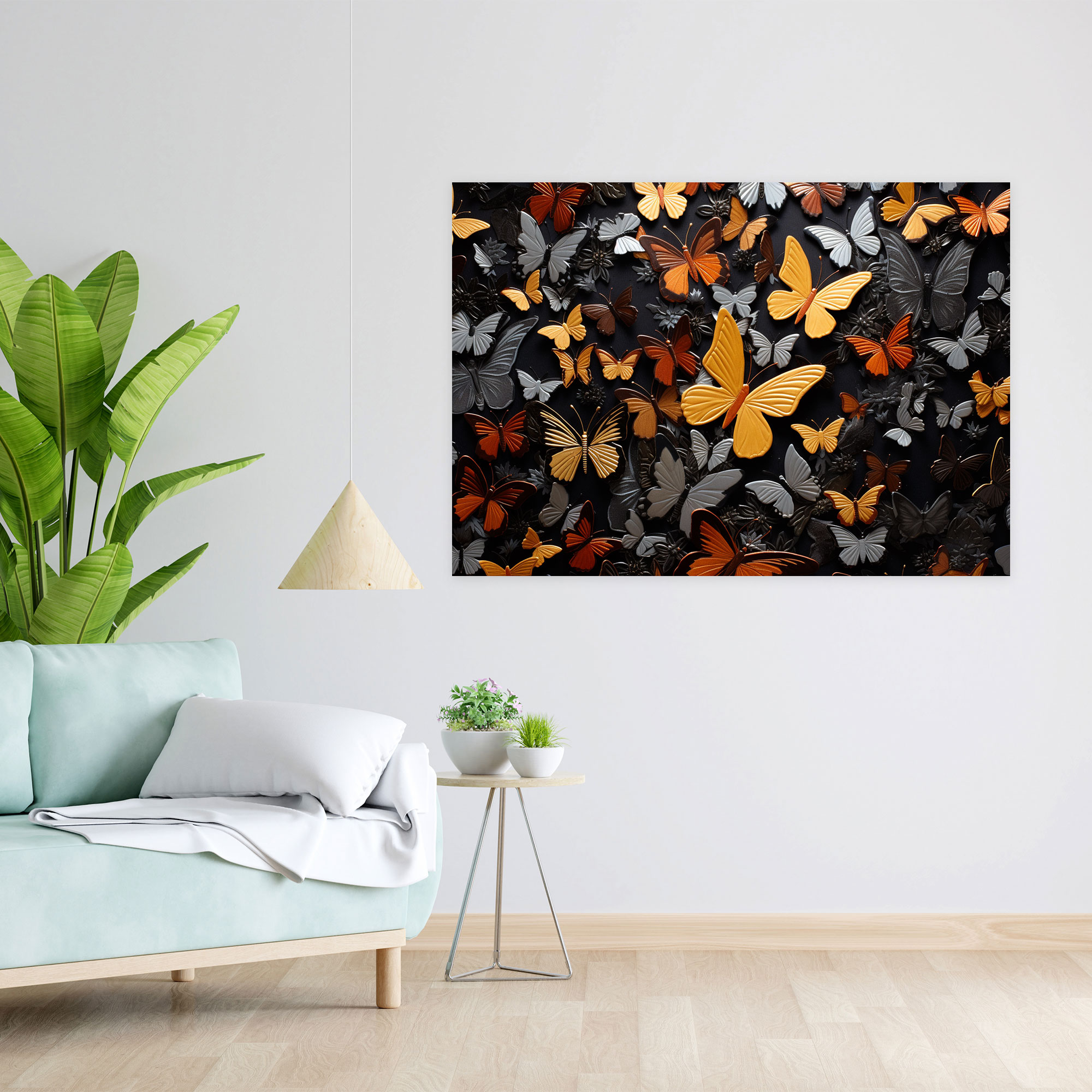 Dried Butterflies Photorealistic Collection Wall Decoration - Dried Butterflies, Wall Decoration, Home Decoration, Canvas