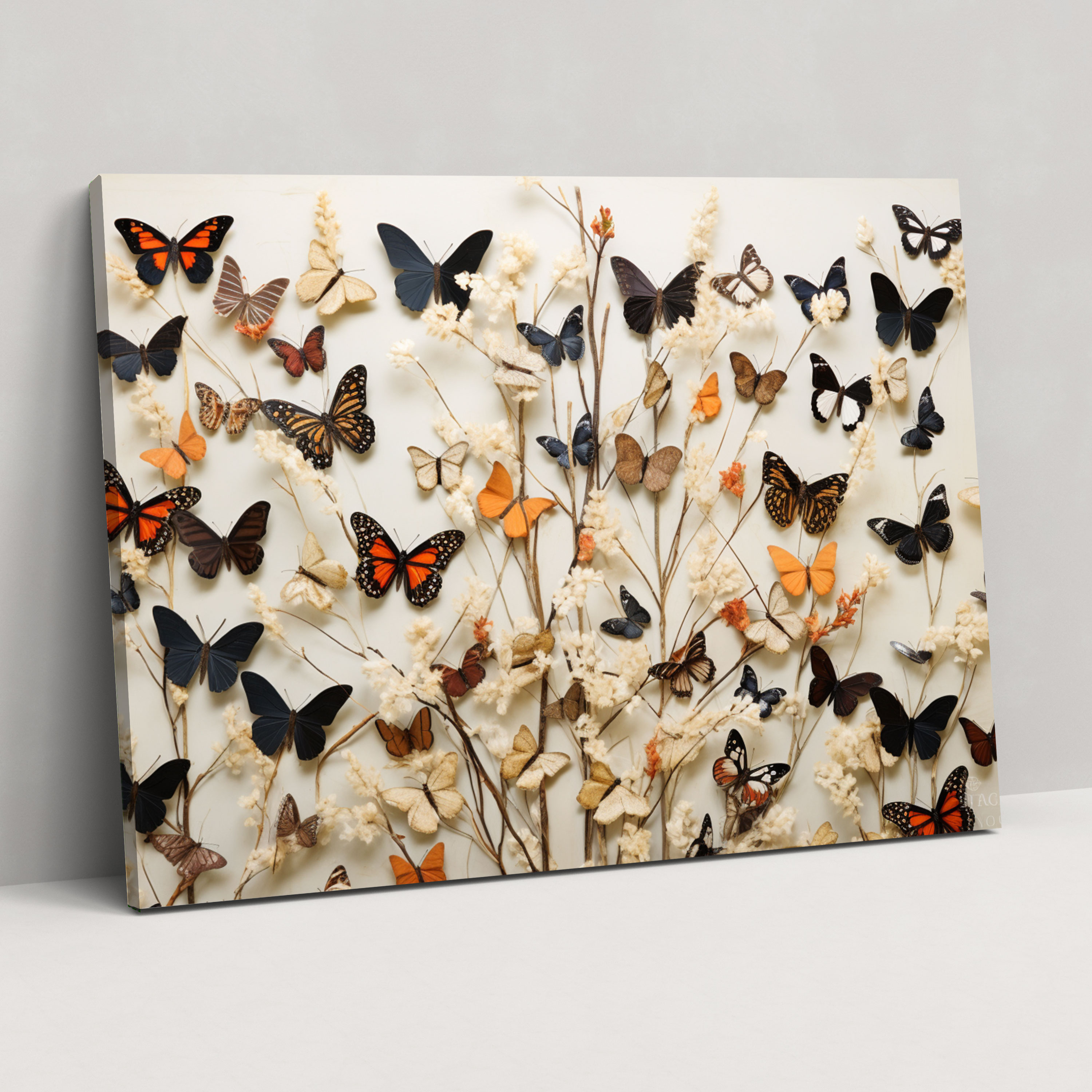 Dried Butterflies Photorealistic Collection Canvas Print - Dried Butterflies, Canvas Wall Art, Wall Art, Home Decoration