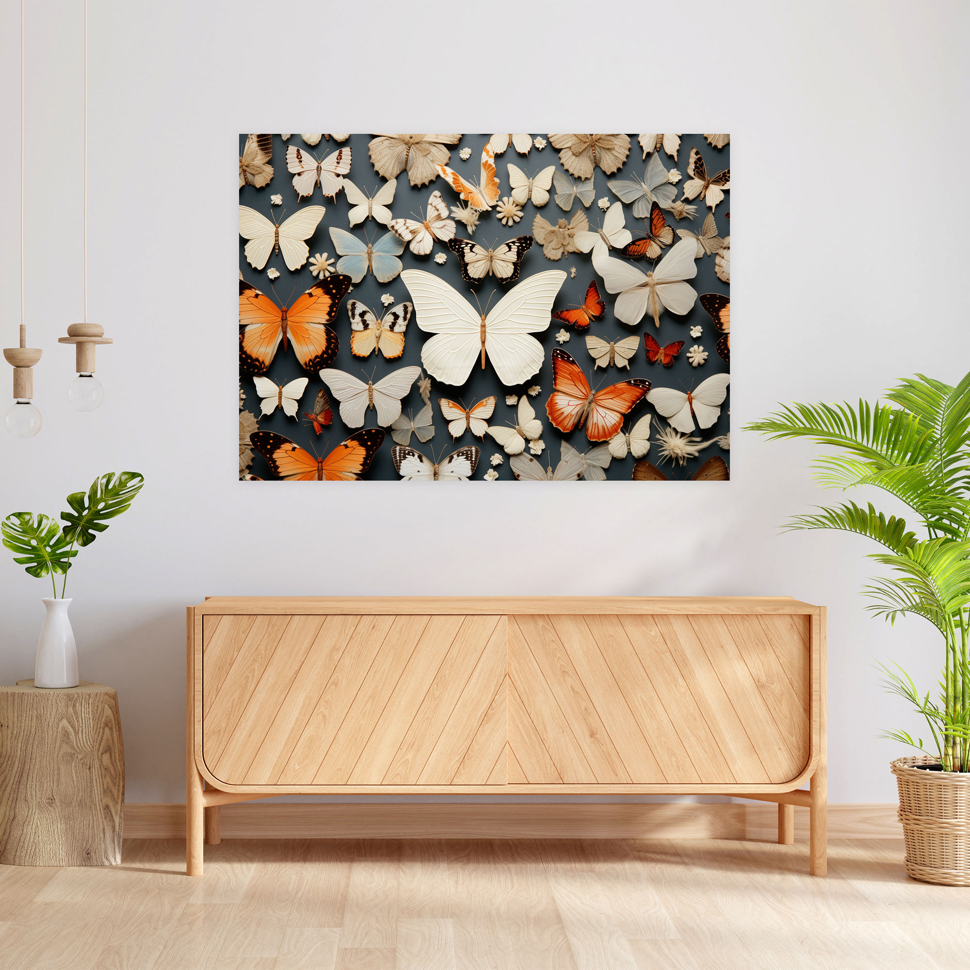 Dried Butterflies Delicate Wall Art - Dried Butterflies, Butterflies, Canvas Print, Home Decoration