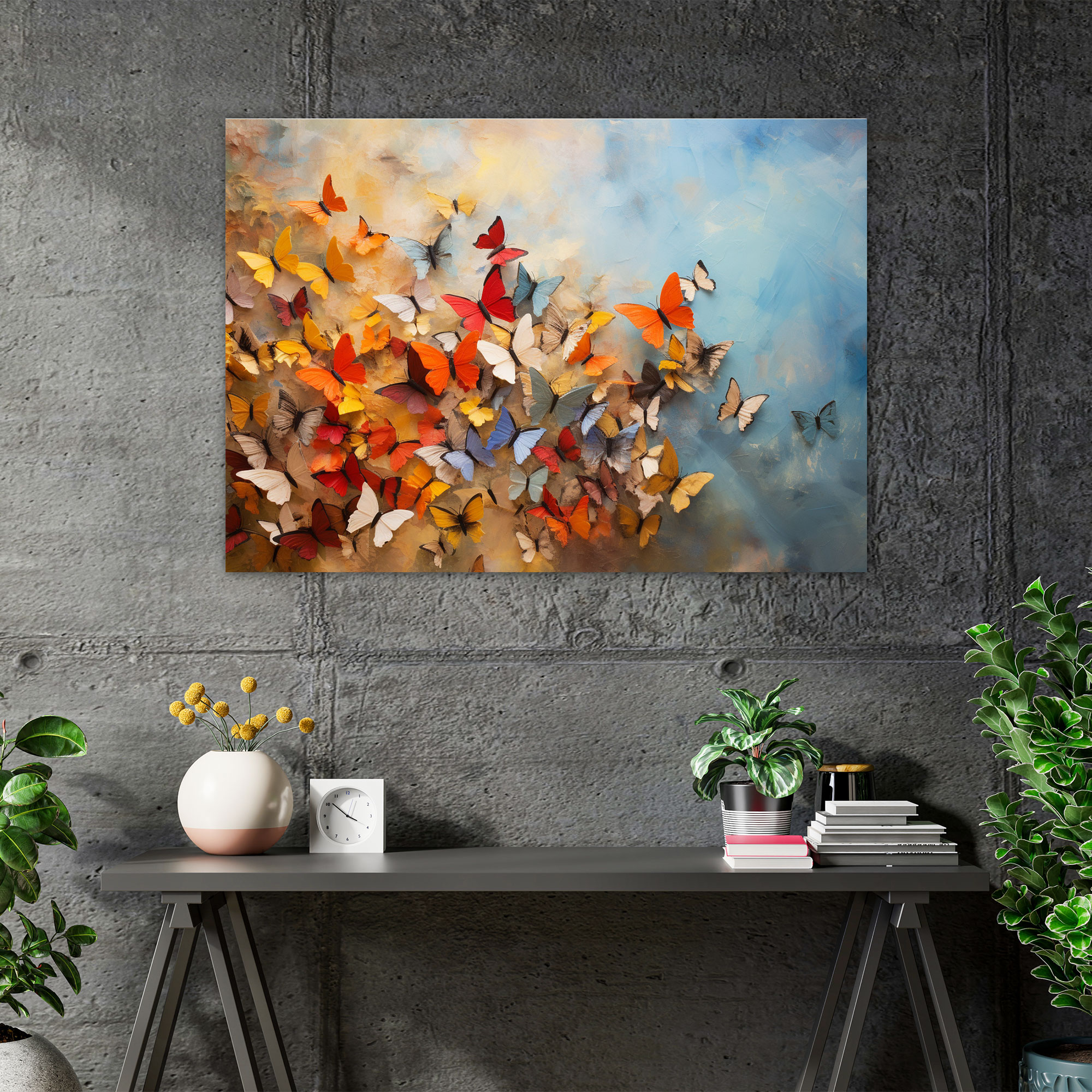 Dried Butterflies Surreal Canvas Print - Dried Butterflies, Canvas, Wall Art, Mesmerizing