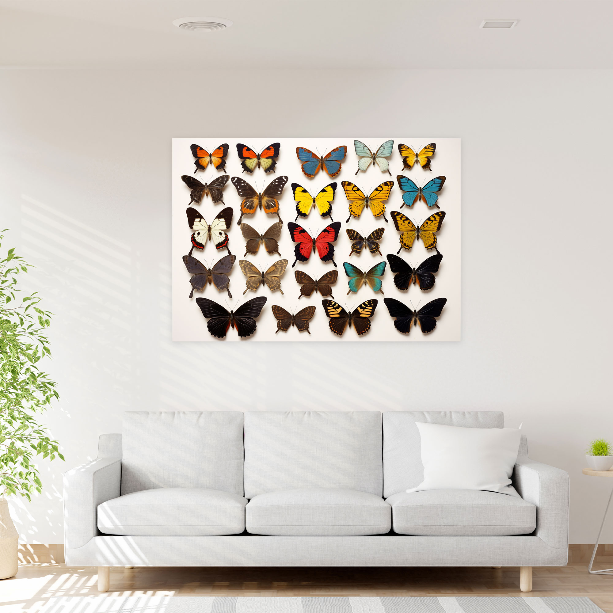 Dried Butterflies Photorealistic Canvas Print - Dried Butterflies, Intricate Patterns, Nature Inspired, Vibrant Colors