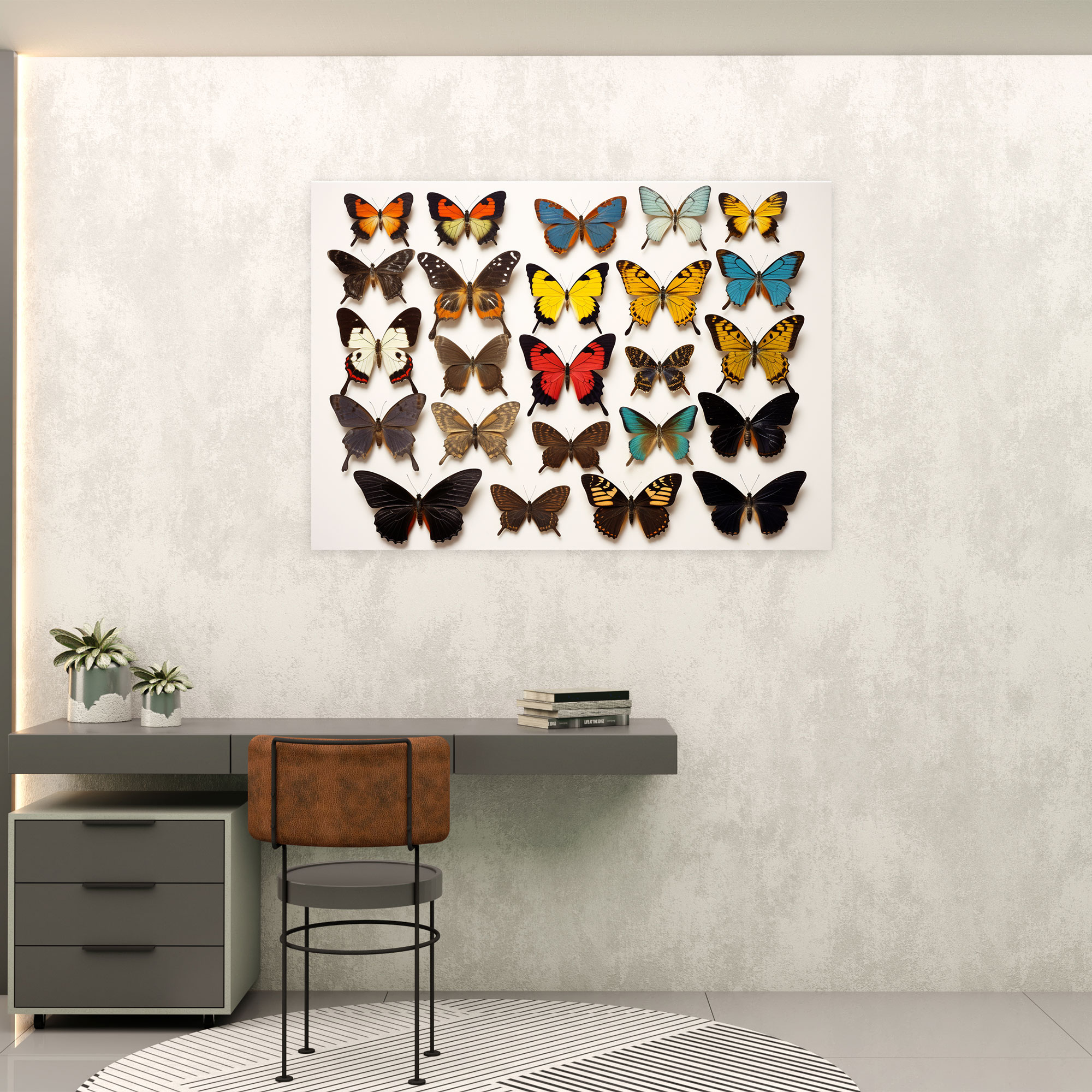 Dried Butterflies Photorealistic Canvas Print - Dried Butterflies, Intricate Patterns, Nature Inspired, Vibrant Colors