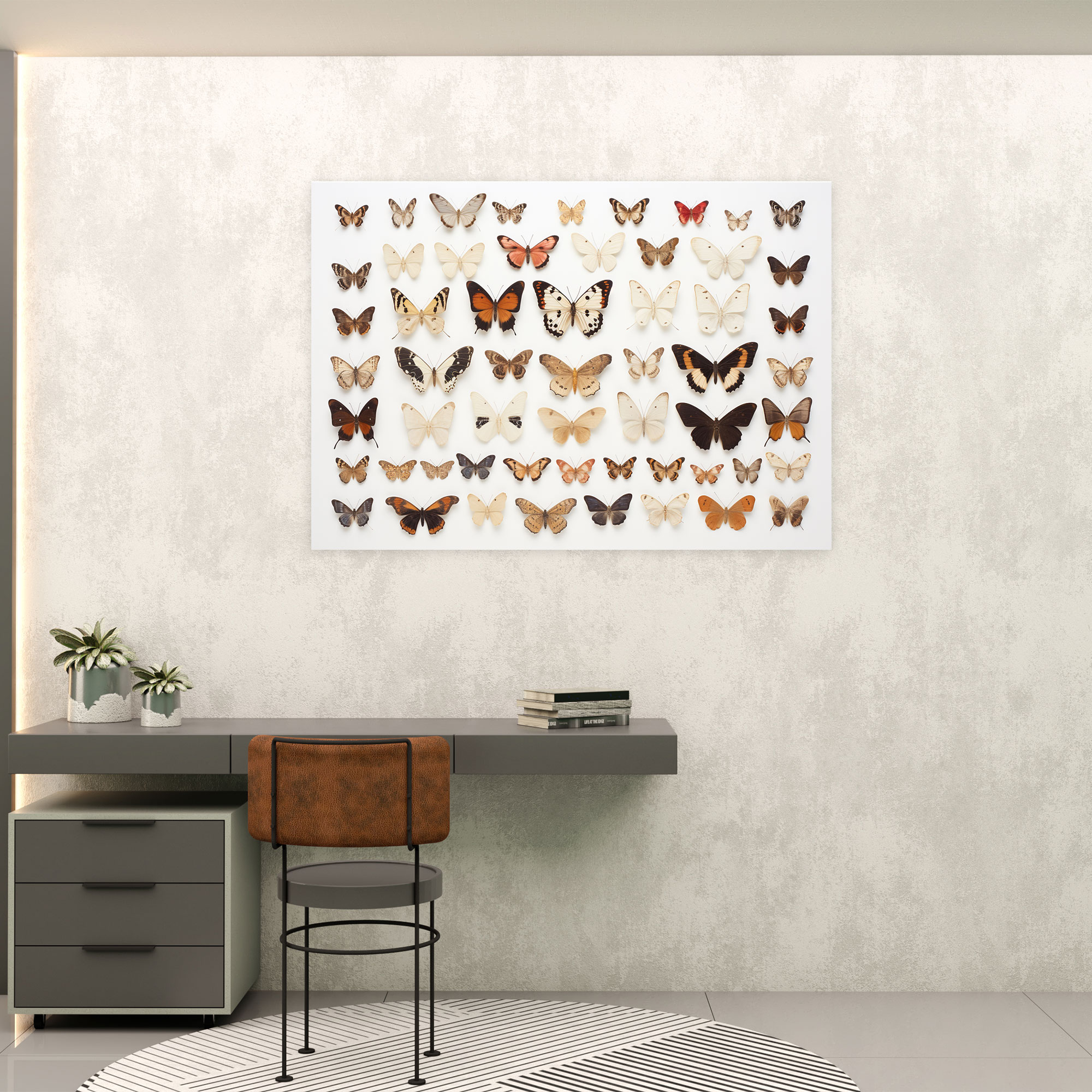 Delicate Beauty Dried Butterflies Wall Art - Dried Butterflies, Delicate Beauty, Canvas Wall Art, Dried Butterflies Photorealistic Collection
