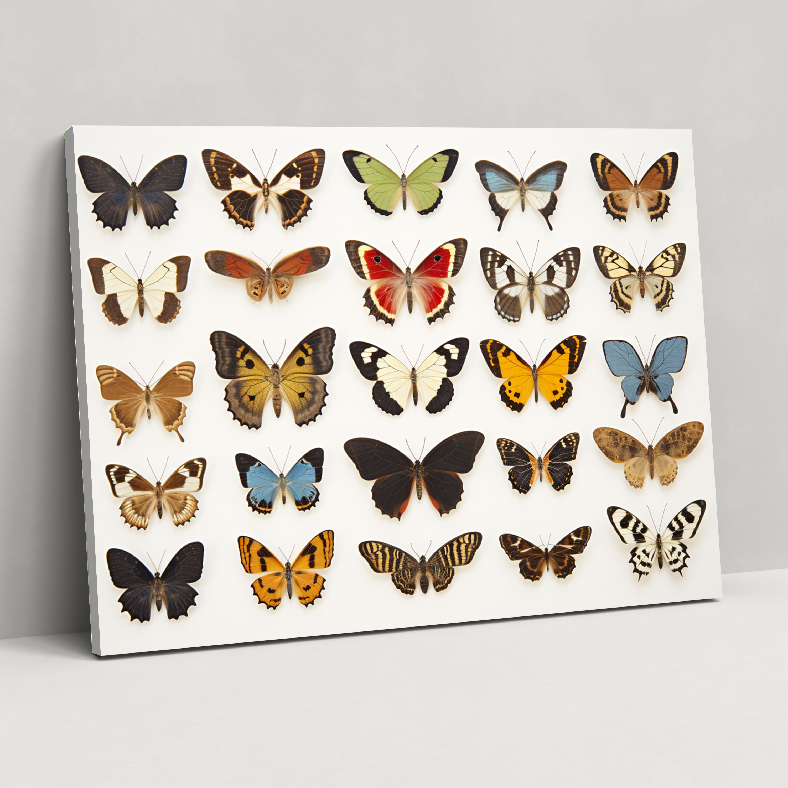 Whimsical Dried Butterflies Canvas Print - Dried Butterflies, Natural Beauty, Canvas Wall Art, Whimsical Design
