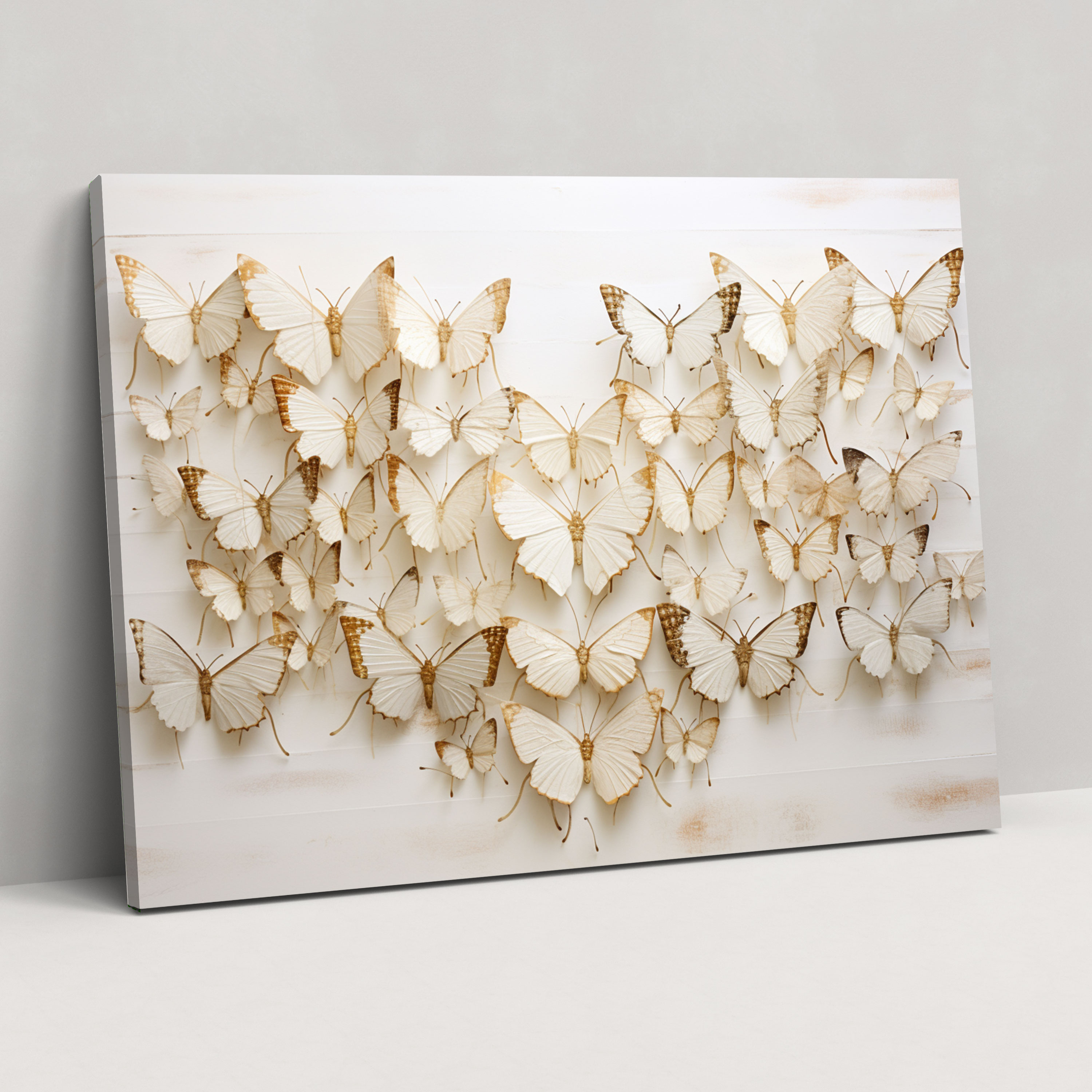Ethereal Elegance Dried Butterflies Wall Art - Dried Butterflies, Nature Enthusiasts, Dried Butterflies Photorealistic Collection, Fragile Nature