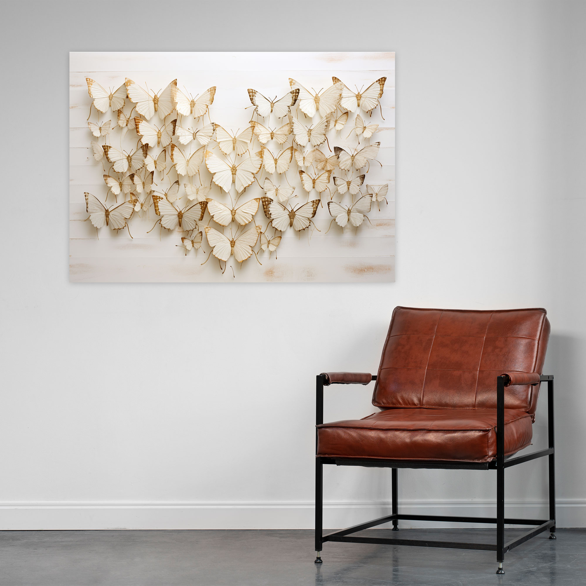 Ethereal Elegance Dried Butterflies Wall Art - Dried Butterflies, Nature Enthusiasts, Dried Butterflies Photorealistic Collection, Fragile Nature