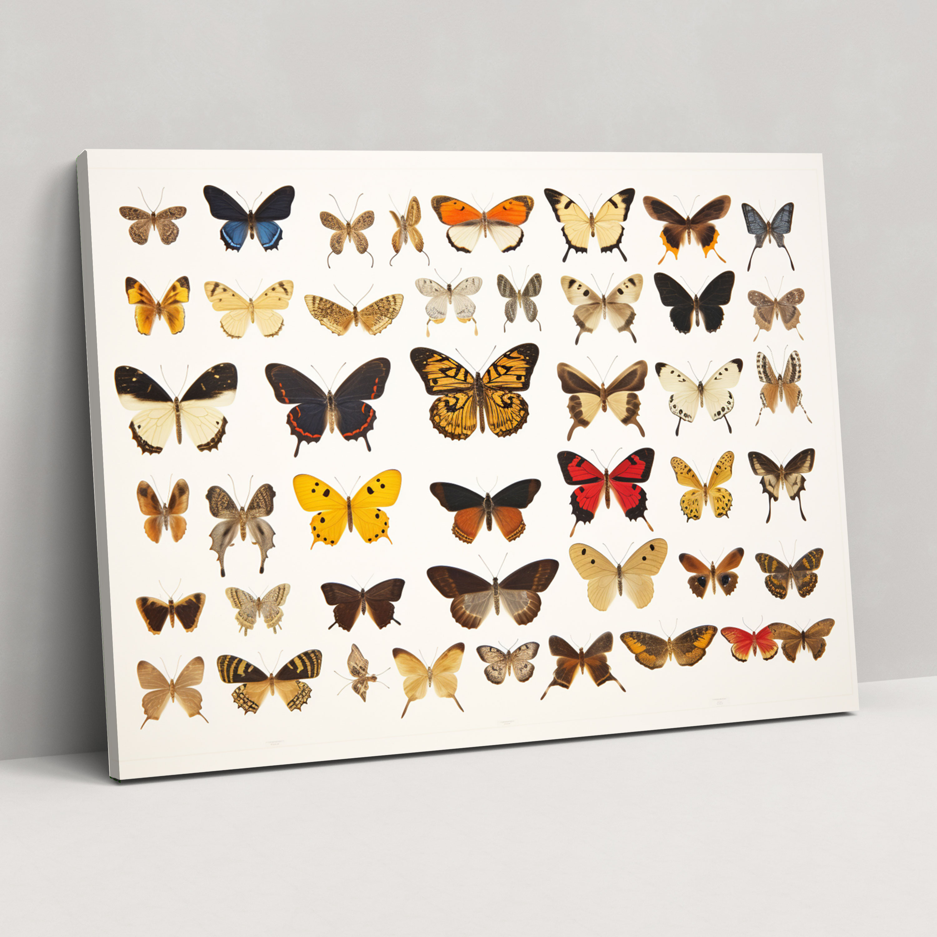Timeless Beauty Dried Butterflies Canvas Print - Dried Butterflies, Wall Art, Wall Decoration, Canvas Print