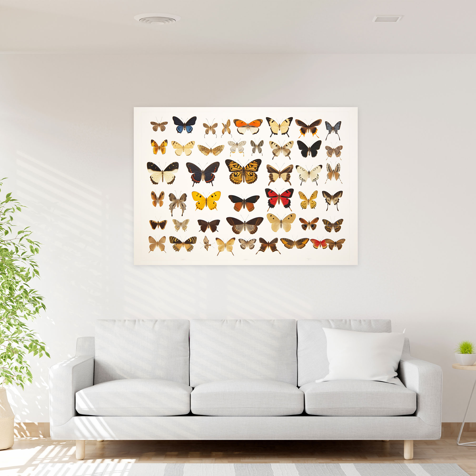 Timeless Beauty Dried Butterflies Canvas Print - Dried Butterflies, Wall Art, Wall Decoration, Canvas Print