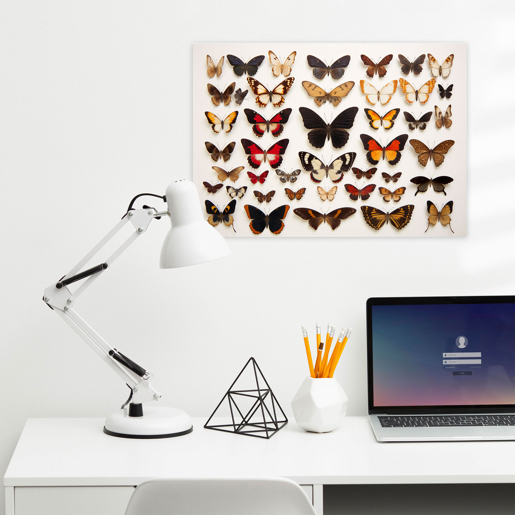 Enchanting Beauty Dried Butterflies Wall Art - Dried Butterflies, Canvas Wall Art, Enchanting Beauty, Dried Butterflies Photorealistic Collection