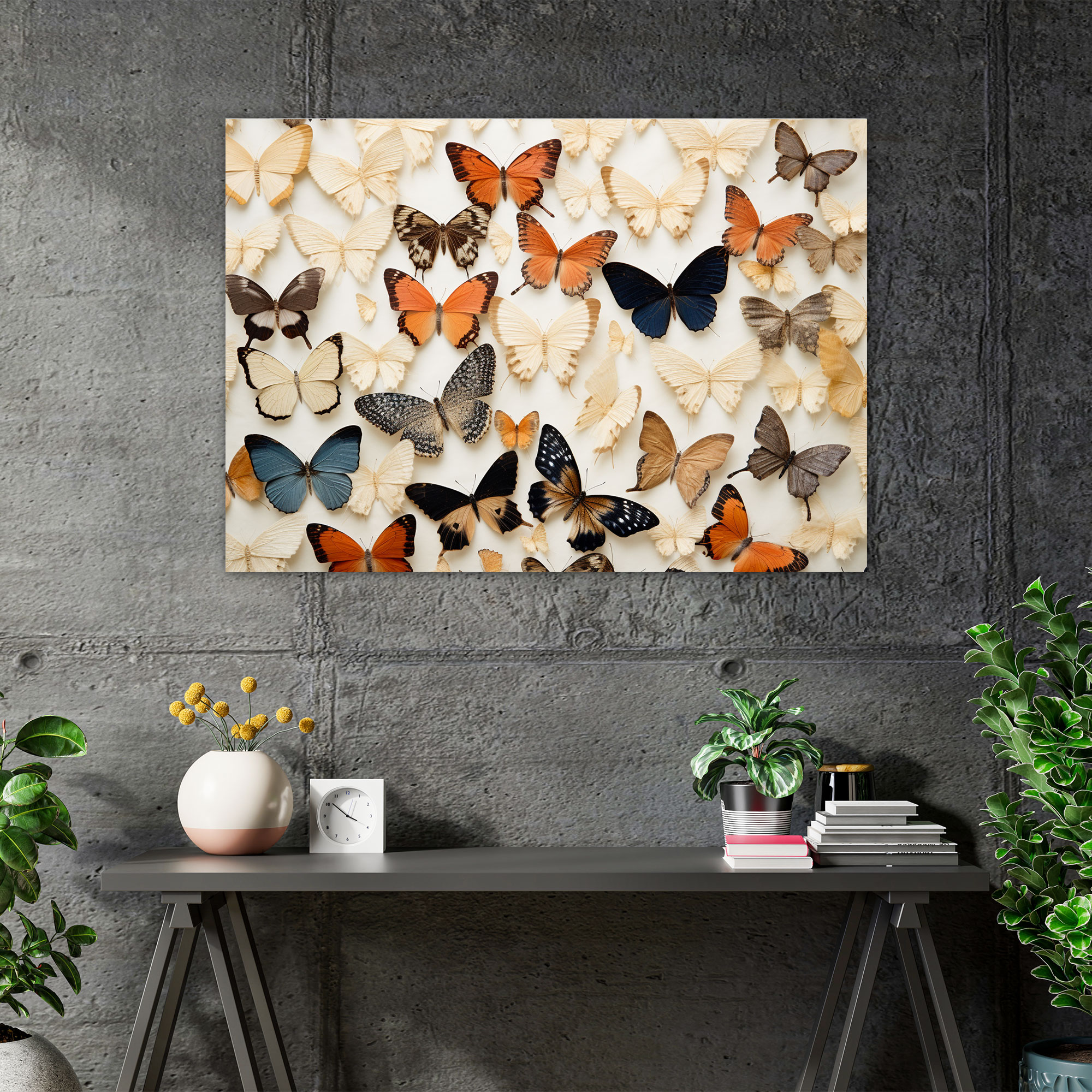 Dried Butterflies Photorealistic Collection Canvas Print - Dried Butterflies, Wall Art, Canvas Wall Art, Artistic Arrangement