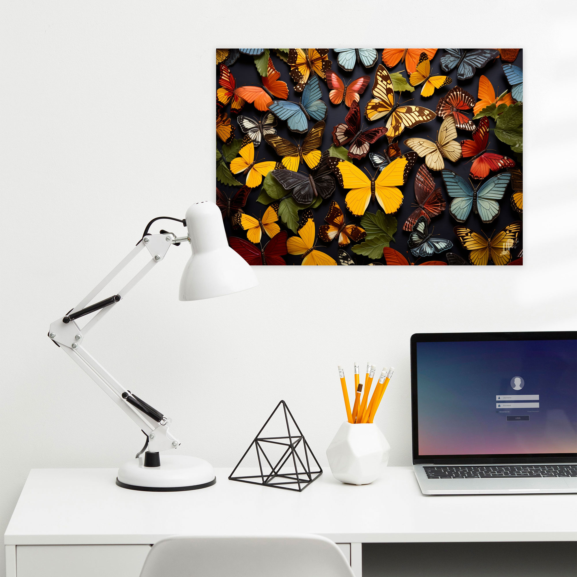 Dried Butterflies Fotorealistische Kollektion Wanddekoration - Trockene Schmetterlinge Lebhafte Farben Wanddekoration Wohnkultur