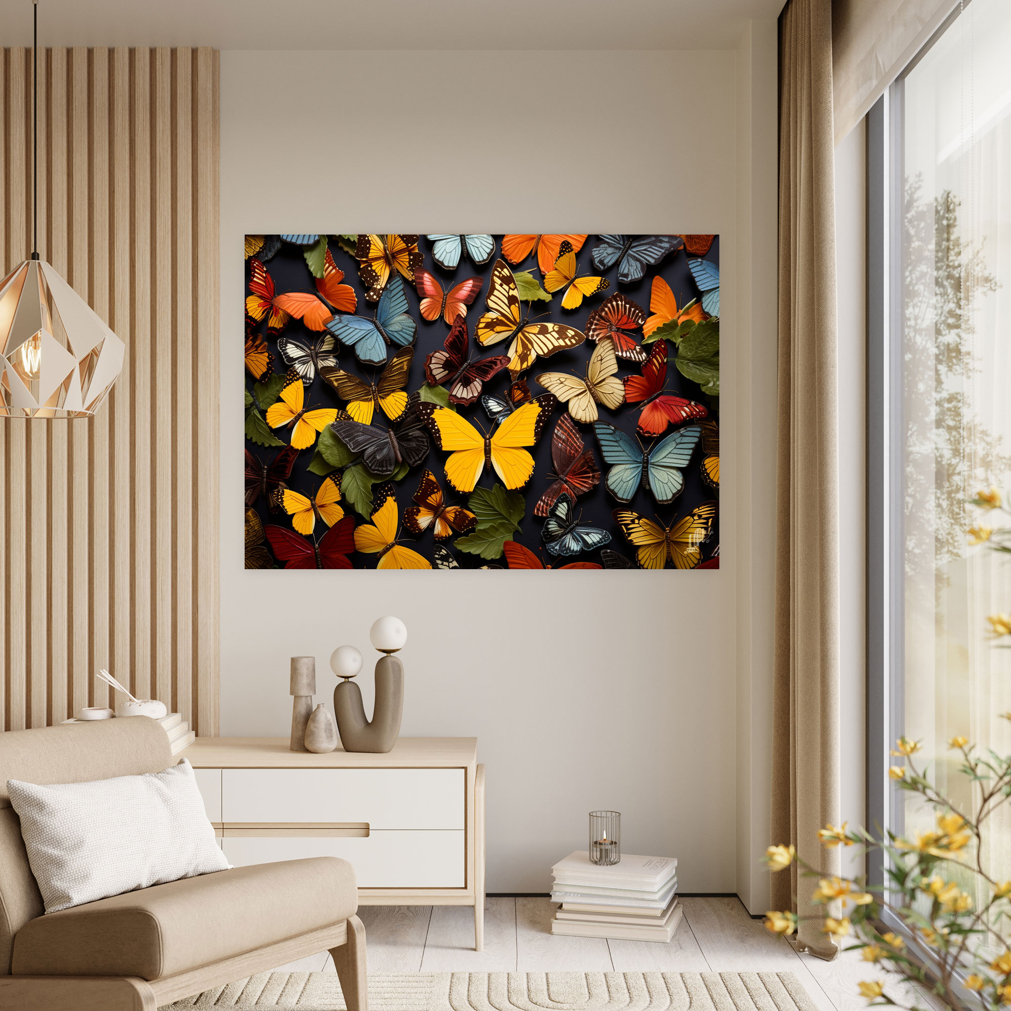Dried Butterflies Fotorealistische Kollektion Wanddekoration - Trockene Schmetterlinge Lebhafte Farben Wanddekoration Wohnkultur