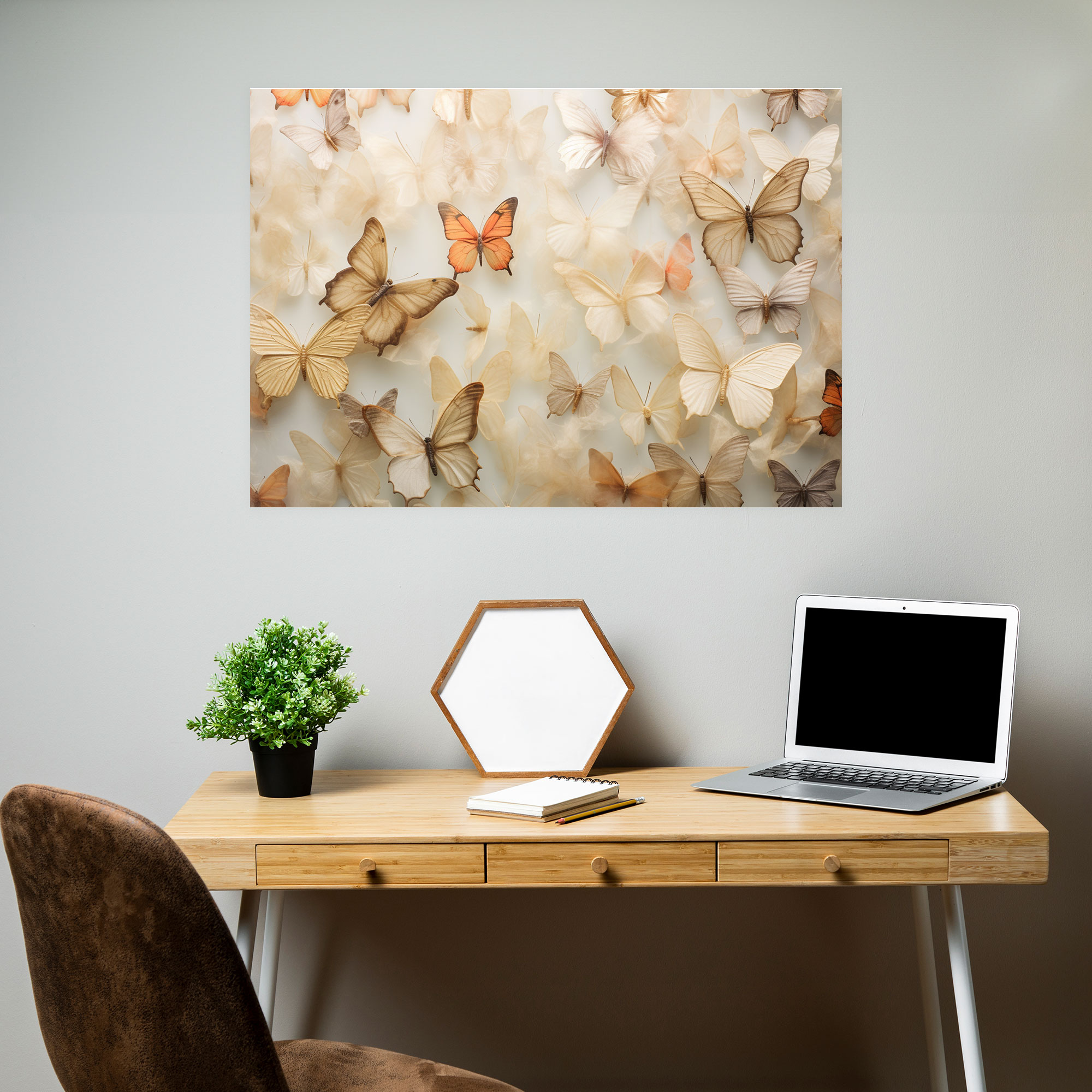 Dried Butterflies Photorealistic Collection Canvas Print - Dried Butterflies, Lifelike Precision, Home Decoration, Wall Art
