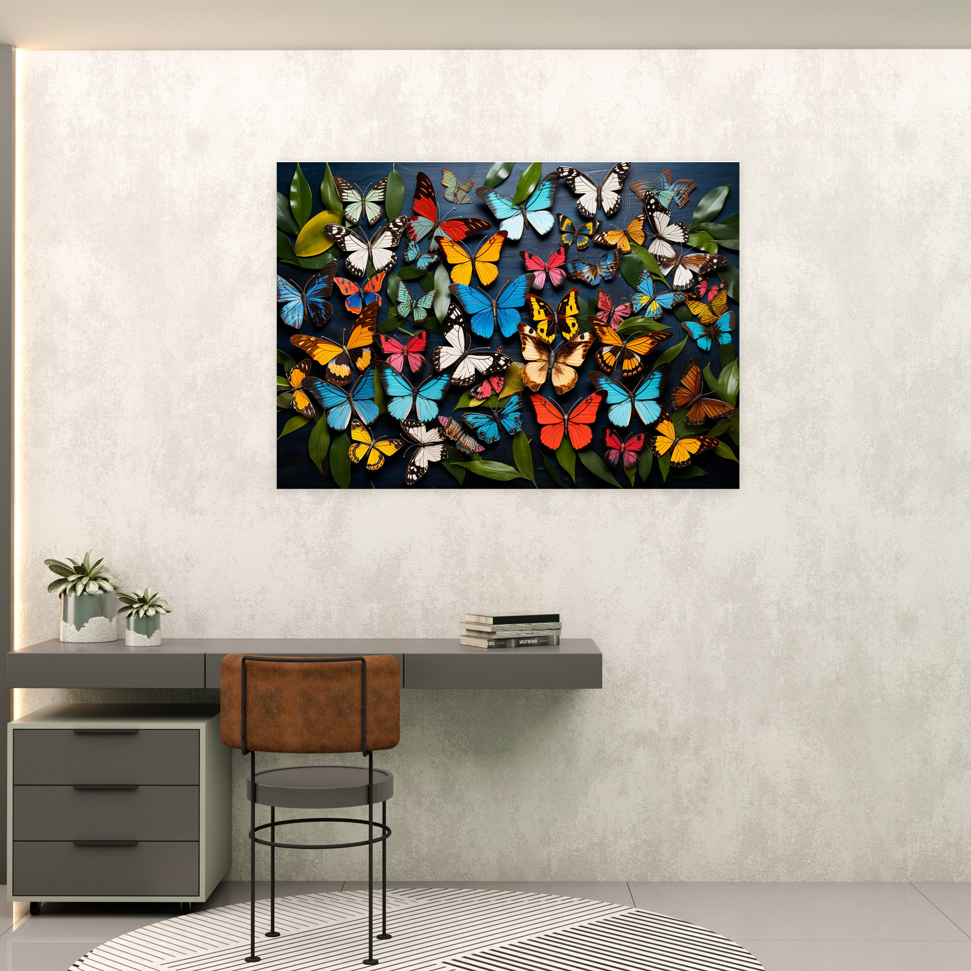 Dried Butterflies Photorealistic Collection Wall Art - Dried Butterflies, Sophisticated, Wall Decoration, Artistic Composition