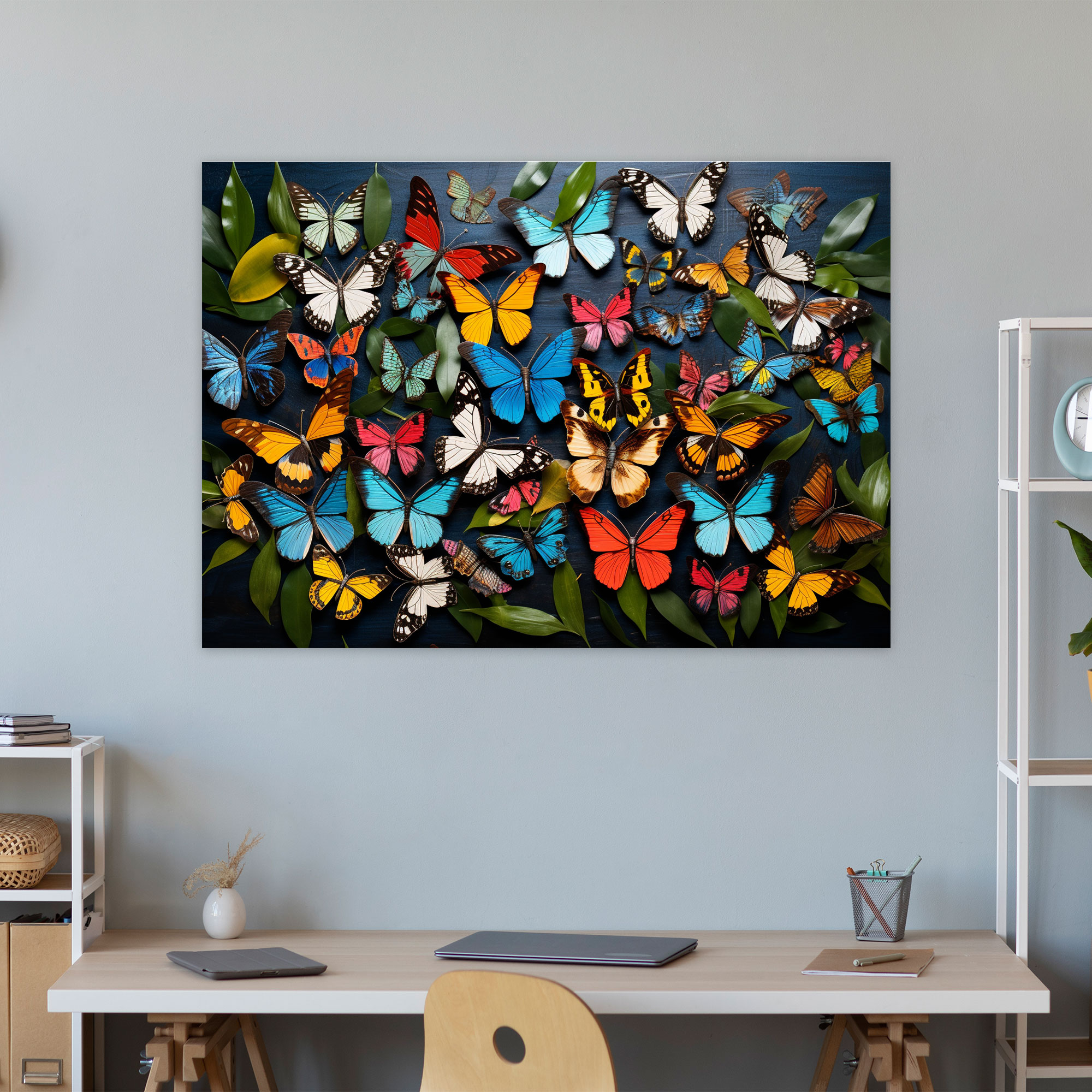 Dried Butterflies Photorealistic Collection Wall Art - Dried Butterflies, Sophisticated, Wall Decoration, Artistic Composition
