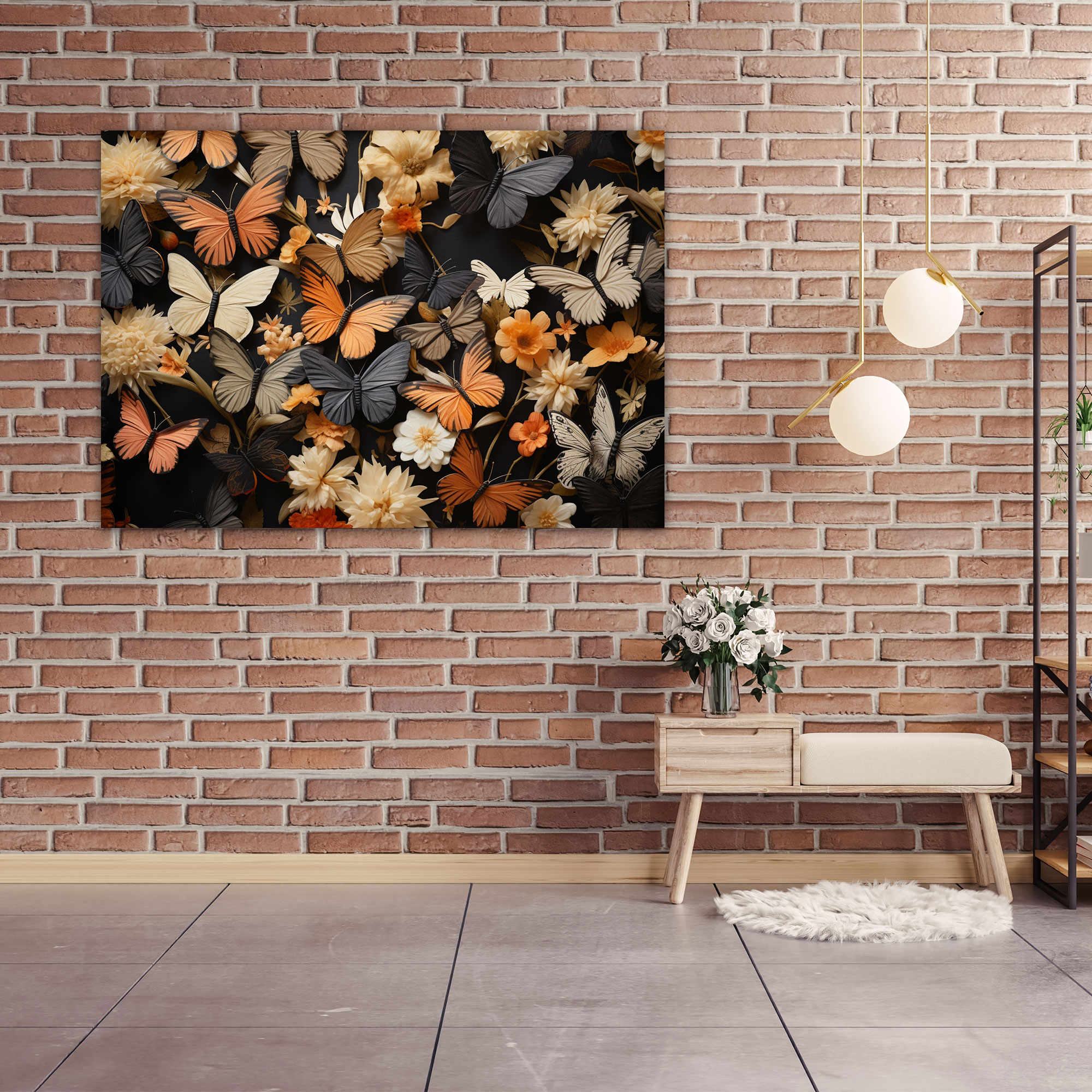 Dried Butterflies Photorealistic Collection Wall Decoration - Dried Butterflies, Awe-Inspiring, Dried Butterflies Photorealistic Collection, Breathtaking Arrangement