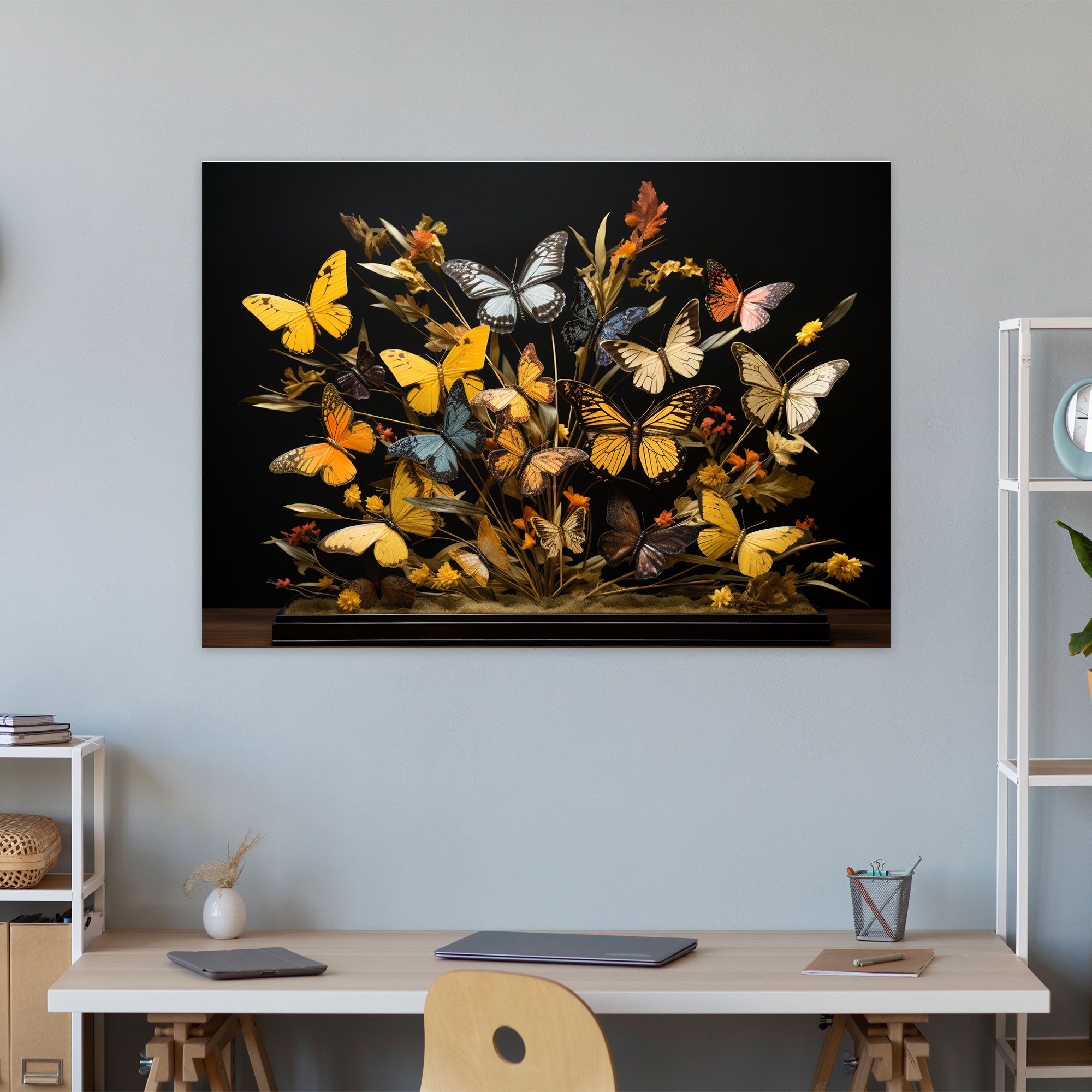 Dried Butterflies Photorealistic Collection Wall Art - Dried Butterflies, Mesmerizing Beauty, Canvas Wall Art, Wall Decoration