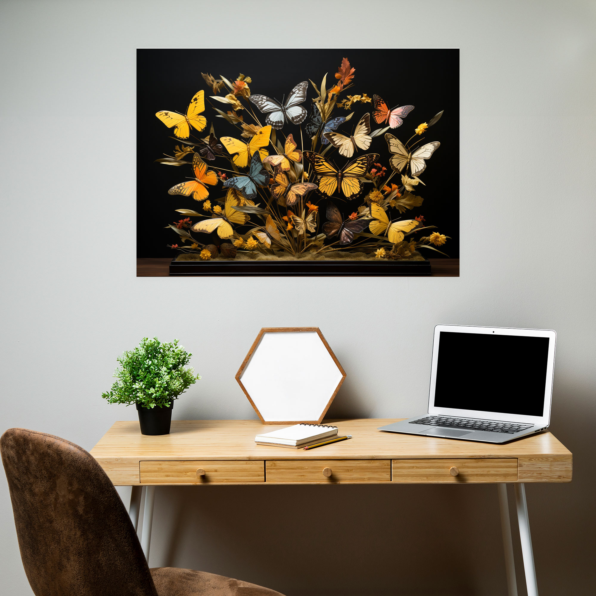 Dried Butterflies Photorealistic Collection Wall Art - Dried Butterflies, Mesmerizing Beauty, Canvas Wall Art, Wall Decoration