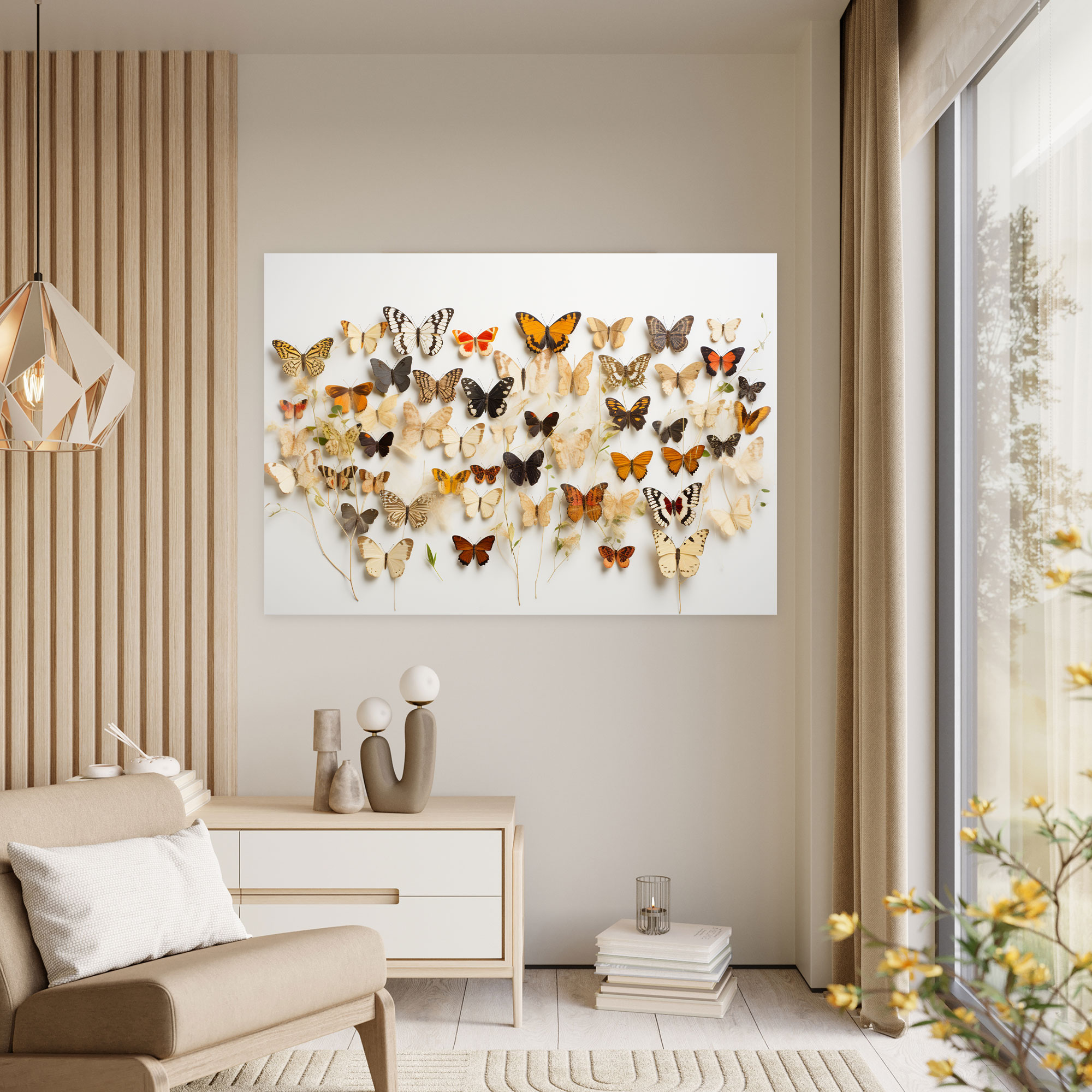 Dried Butterflies Photorealistic Collection Wall Decoration - Dried Butterflies, Home Decoration, Dried Butterflies Photorealistic Collection, Canvas