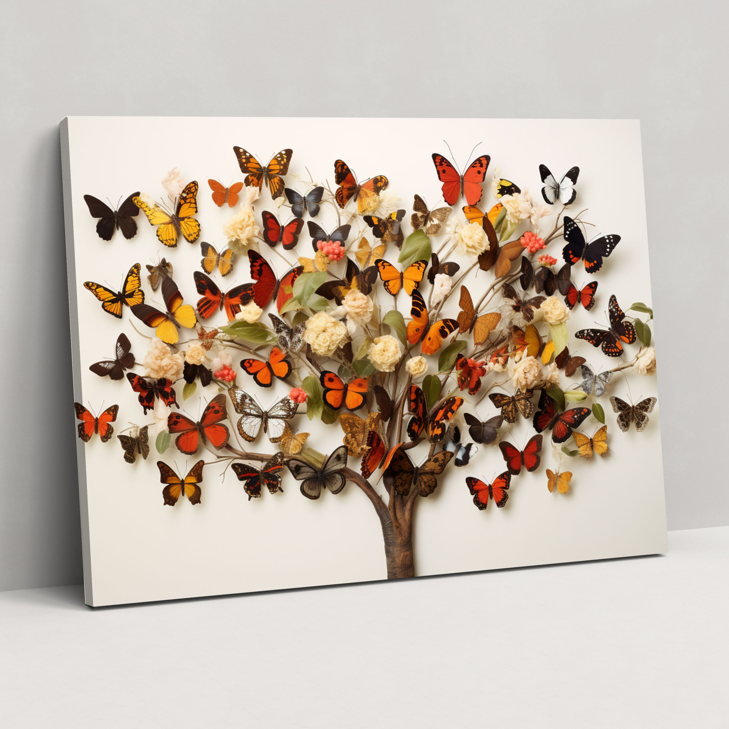 Dried Butterflies Photorealistic Collection Canvas Print - Dried Butterflies, Artful Arrangement, Canvas Wall Art, Wall Decoration