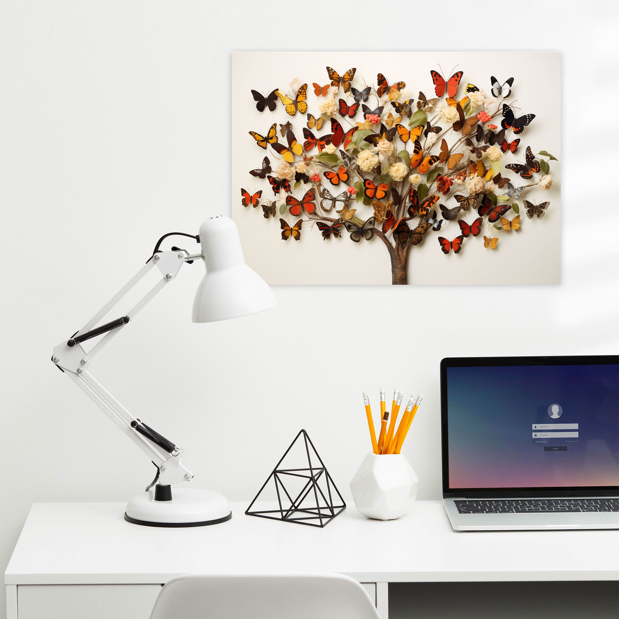 Dried Butterflies Photorealistic Collection Canvas Print - Dried Butterflies, Artful Arrangement, Canvas Wall Art, Wall Decoration