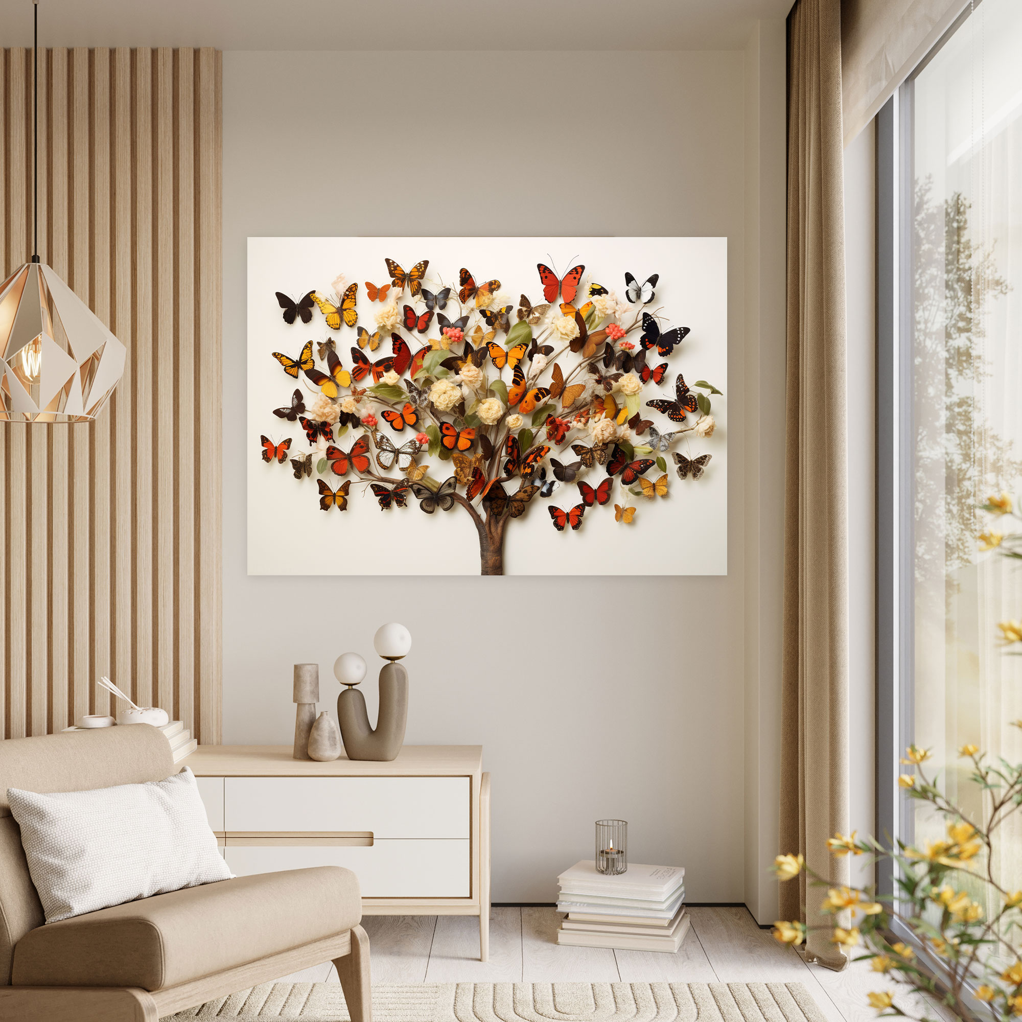 Dried Butterflies Photorealistic Collection Canvas Print - Dried Butterflies, Artful Arrangement, Canvas Wall Art, Wall Decoration