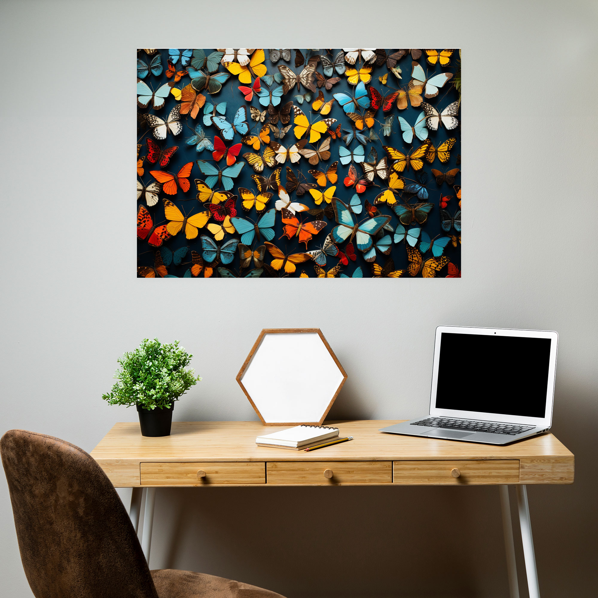 Dried Butterflies Photorealistic Collection Wall Art - Dried Butterflies, Wall Decoration, Canvas, Dried Butterflies Photorealistic Collection