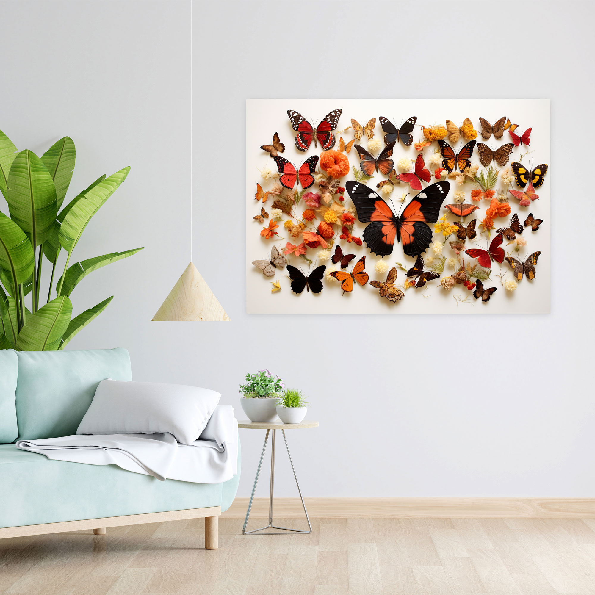Dried Butterflies Photorealistic Collection Wall Decoration - Dried Butterflies, Canvas Wall Art, Canvas Print, Home Decoration