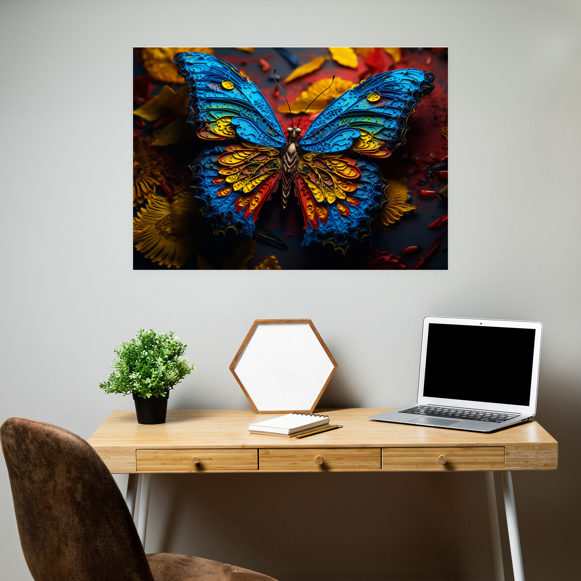 Dried Butterflies Photorealistic Collection Wall Art - Dried Butterflies, Wall Decoration, Intricate Details, Home Decoration