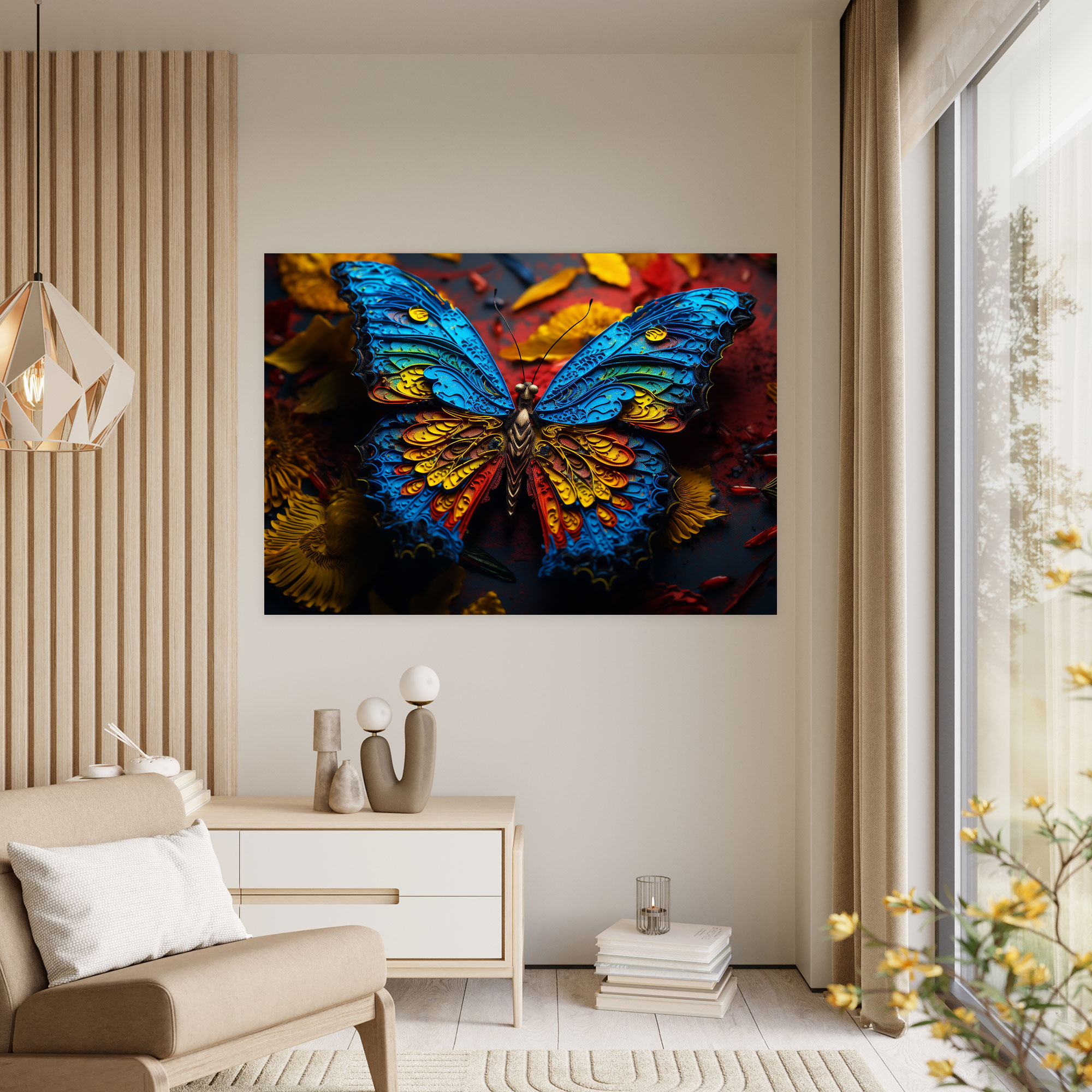 Dried Butterflies Photorealistic Collection Wall Art - Dried Butterflies, Wall Decoration, Intricate Details, Home Decoration