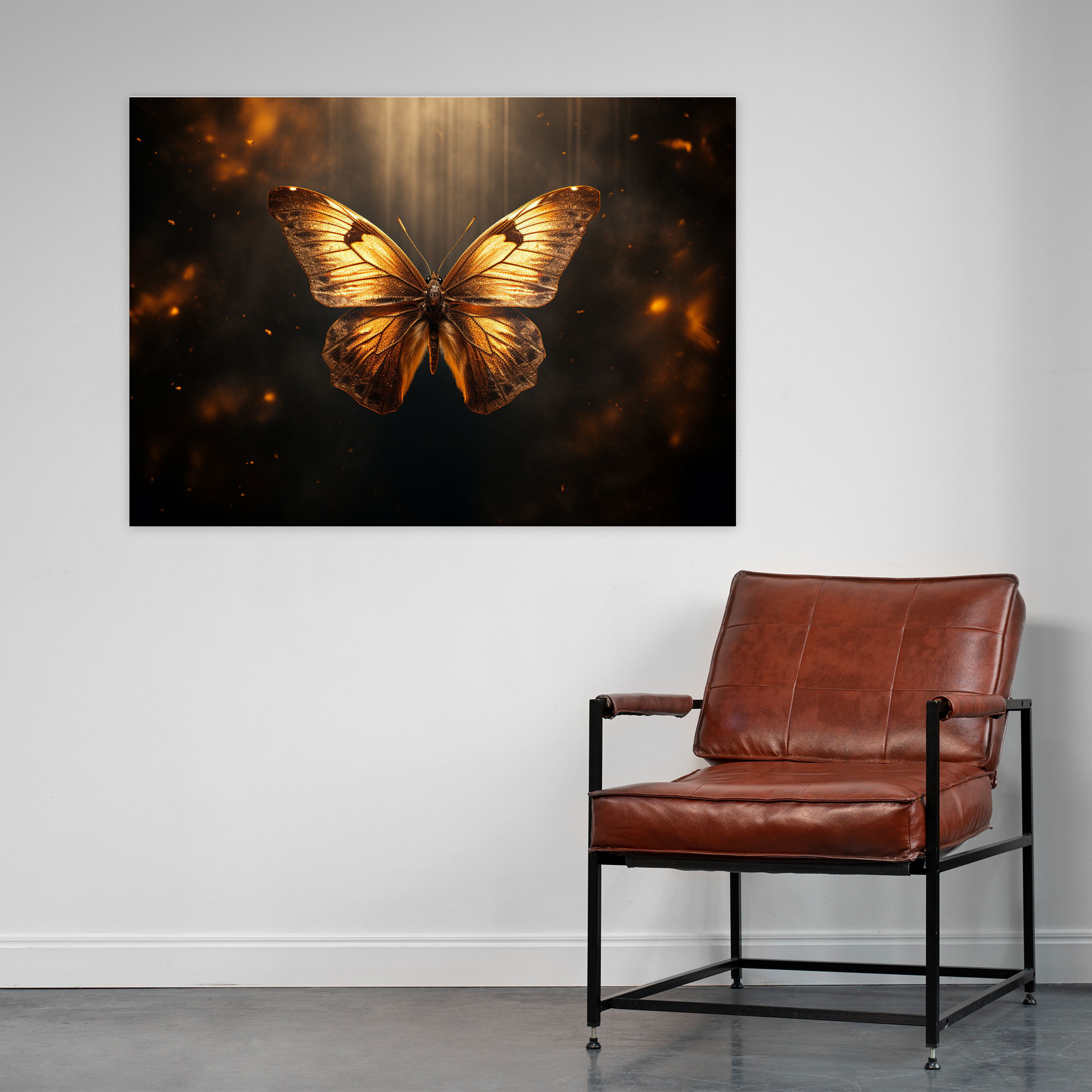 Dried Butterflies Photorealistic Collection Canvas Print - Dried Butterflies, Golden Glow, Thought-Provoking, Canvas Wall Art