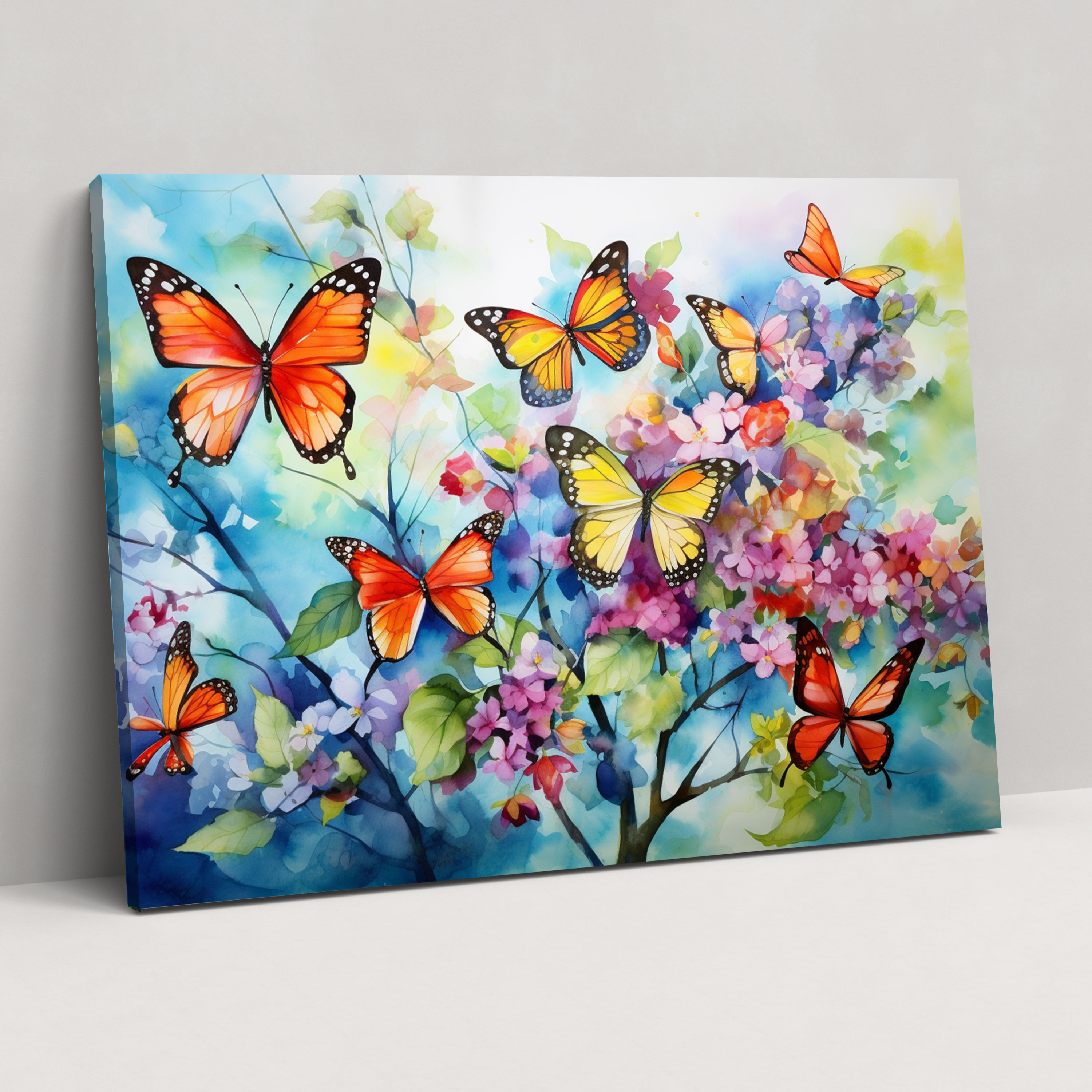 Butterflies Canvas Print - Dried Butterflies, Canvas Wall Art, Beauty, Wall Decoration