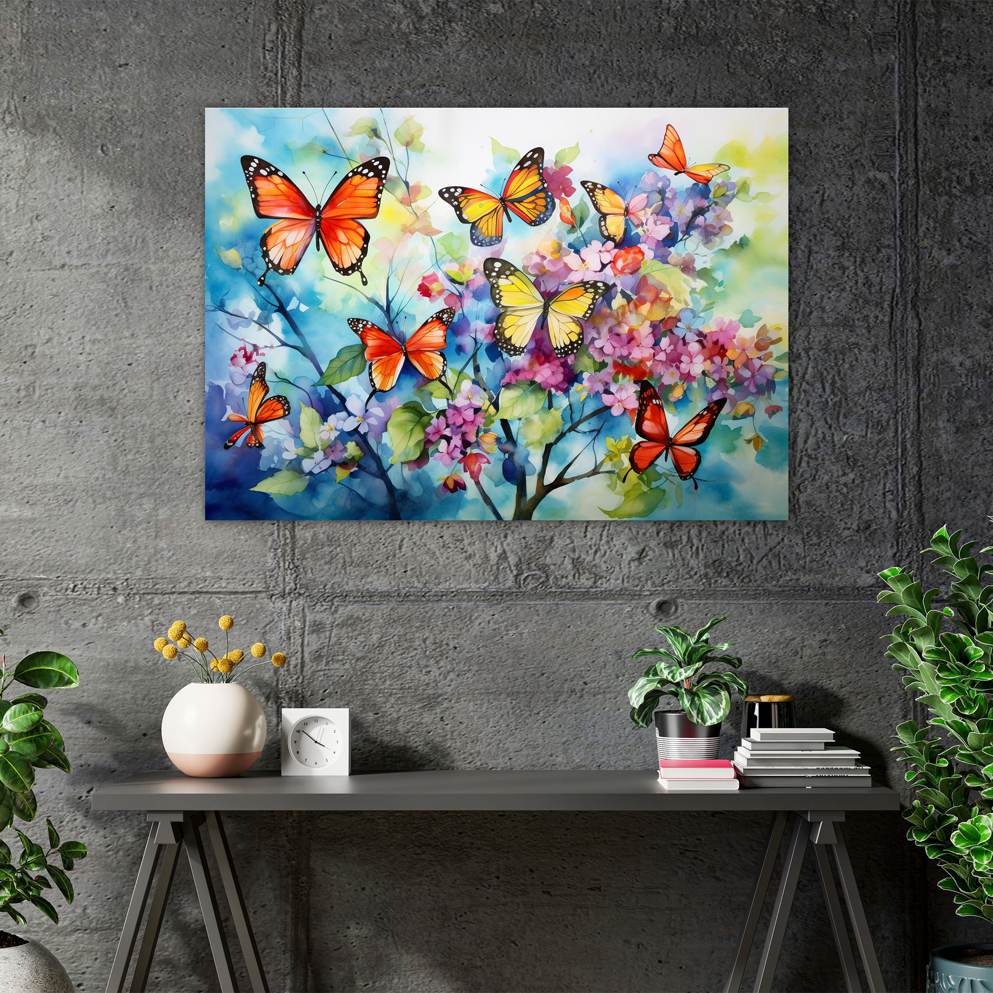 Butterflies Canvas Print - Dried Butterflies, Canvas Wall Art, Beauty, Wall Decoration