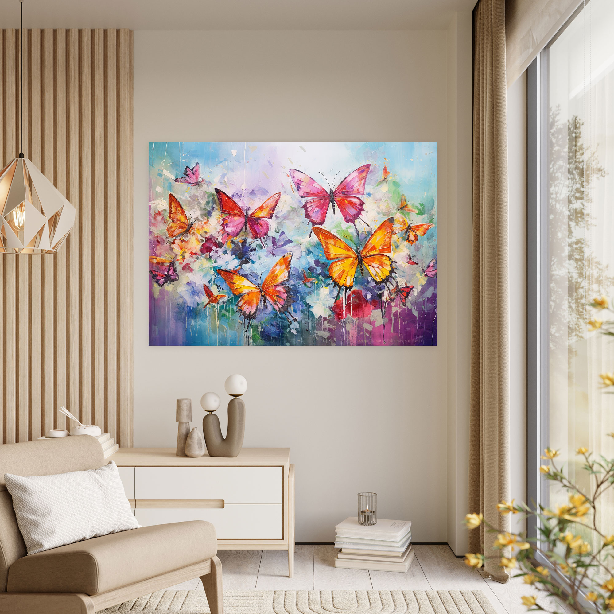 Colorful Butterflies Wall Art - Dried Butterflies, Colorful, Butterflies, Butterflies In Flight
