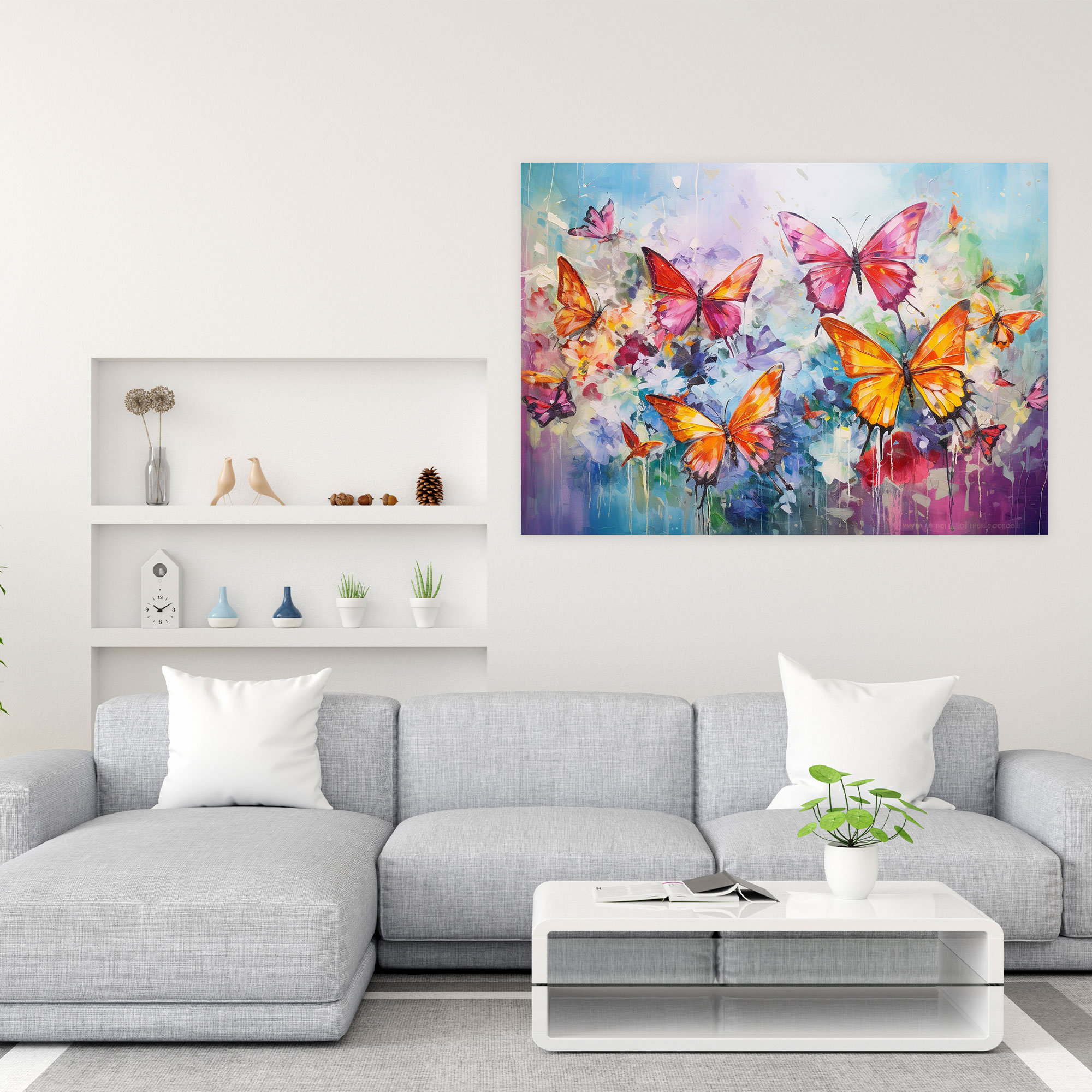 Colorful Butterflies Wall Art - Dried Butterflies, Colorful, Butterflies, Butterflies In Flight