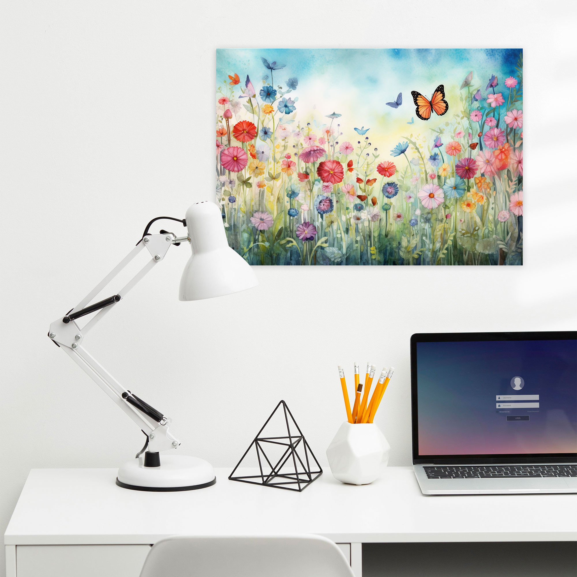 Fantasy Garden Canvas Print - Dried Butterflies, Magic, Imagination, Home Decoration
