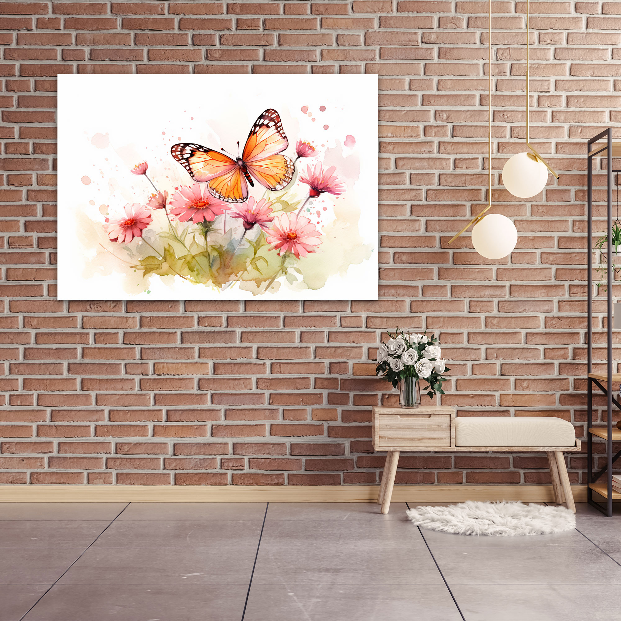 Butterflies Wall Art - Dried Butterflies, Butterflies, Wall Art, Blooming Flower