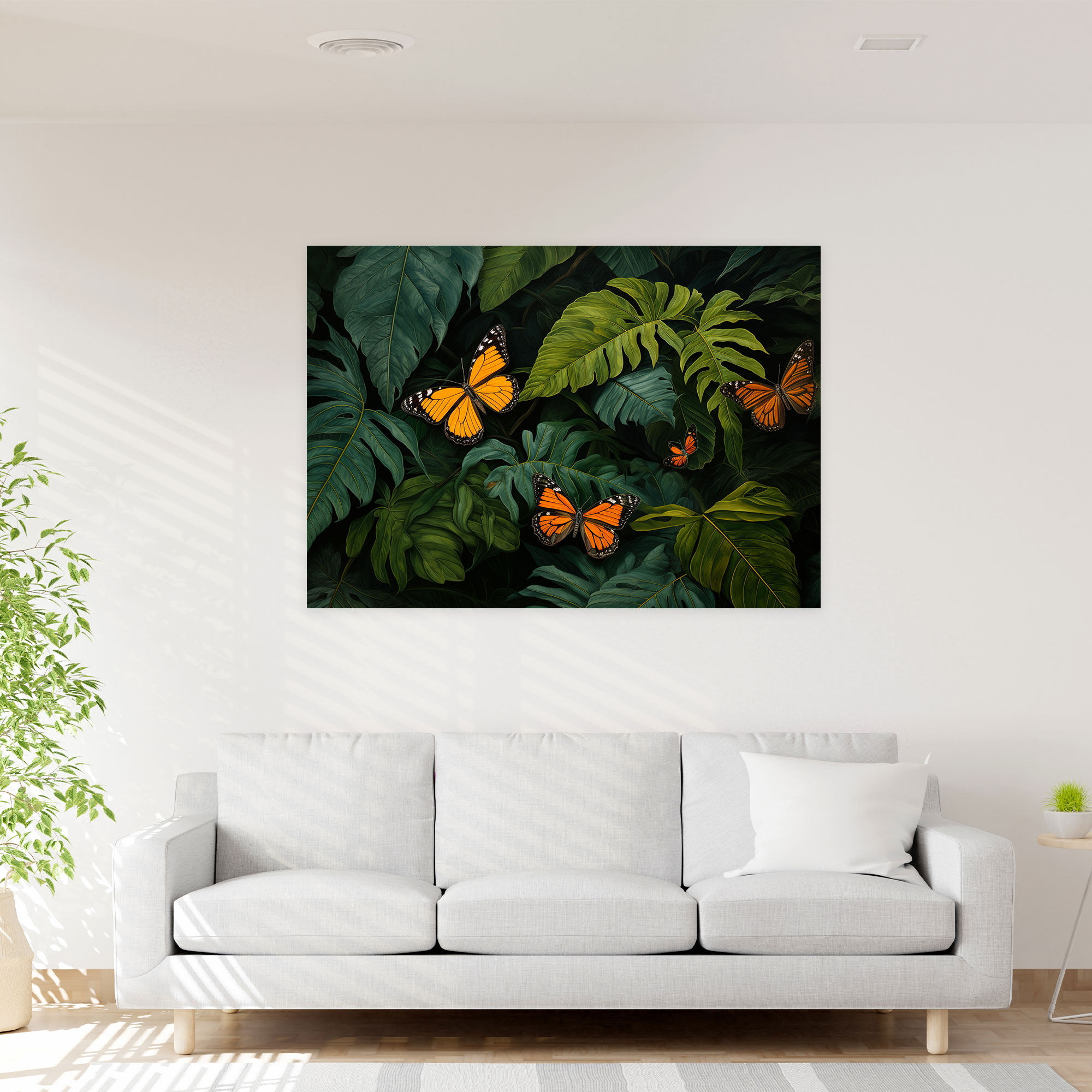 Butterfly Cluster Wall Art - Dried Butterflies, Wall Art, Realistic Oil Painting, Canvas