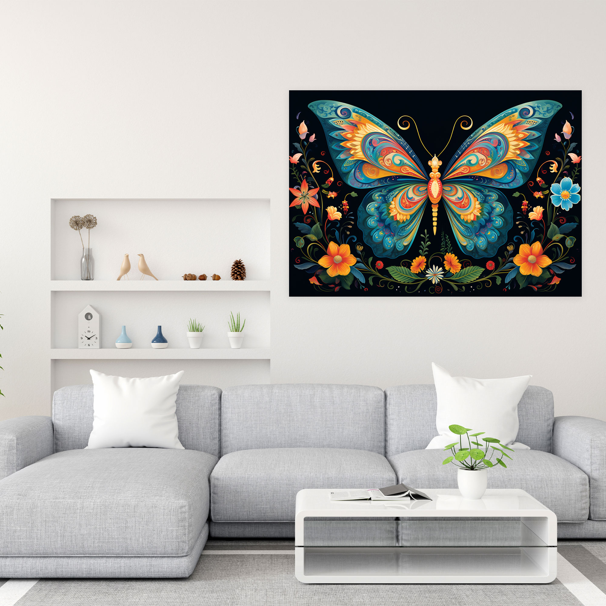 Whimsical Butterfly Wall Art - Dried Butterflies, Home Decoration, Butterflies, Intricate Patterns