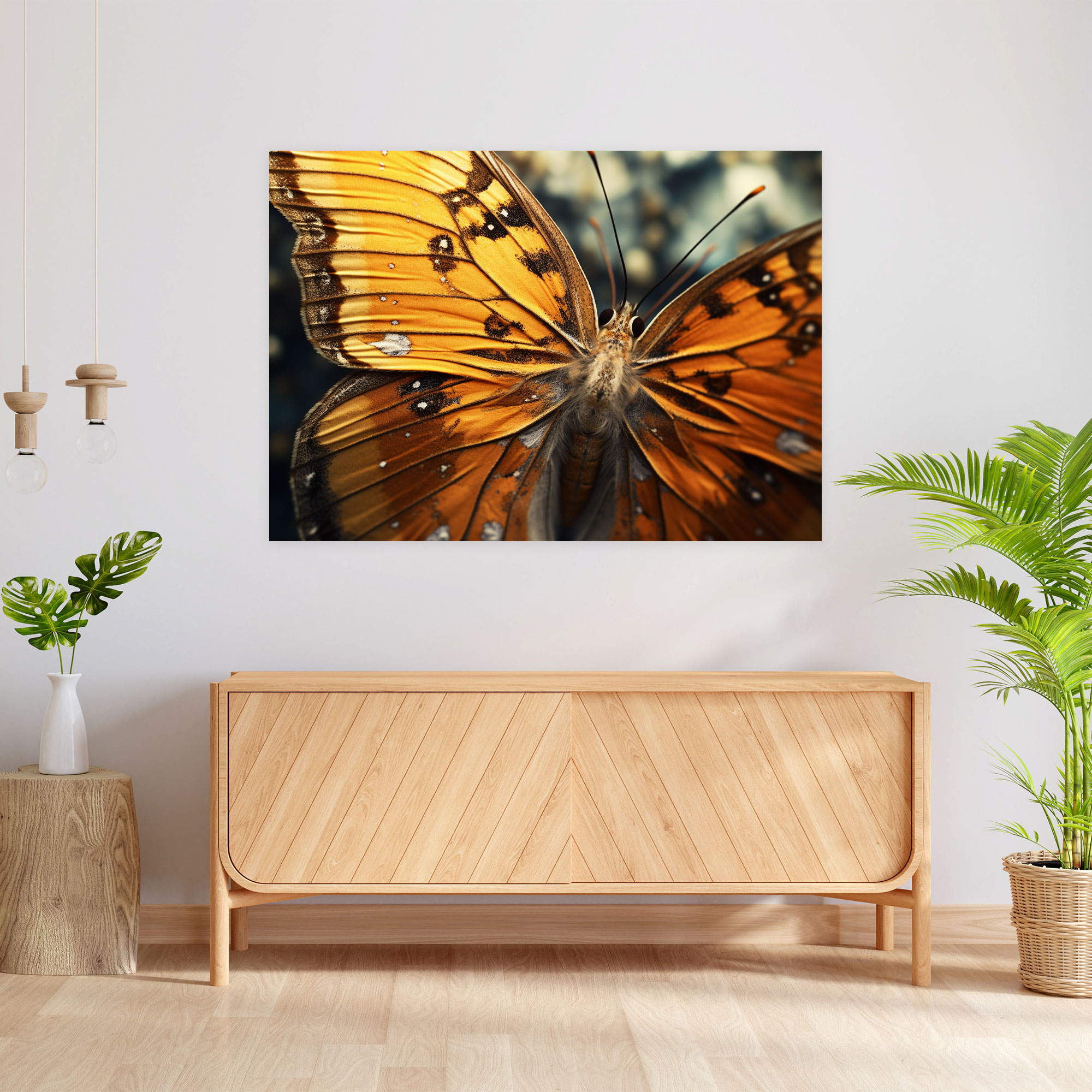 Photorealistic Butterfly Canvas Print - Dried Butterflies, Canvas Print, Wall Decoration, Photorealistic Image