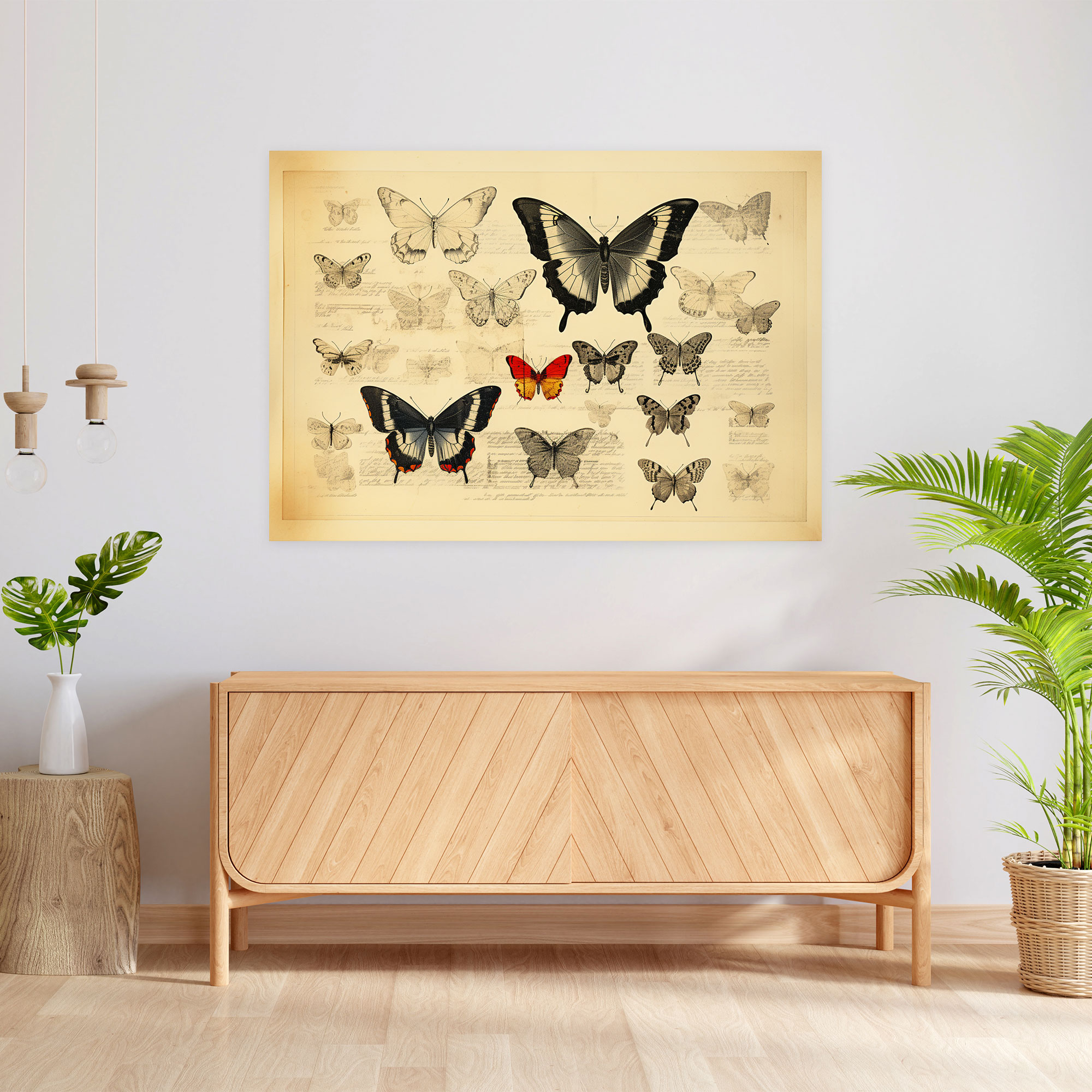 Vintage Butterfly Canvas Print - Dried Butterflies, Canvas, Canvas Wall Art, Wall Art