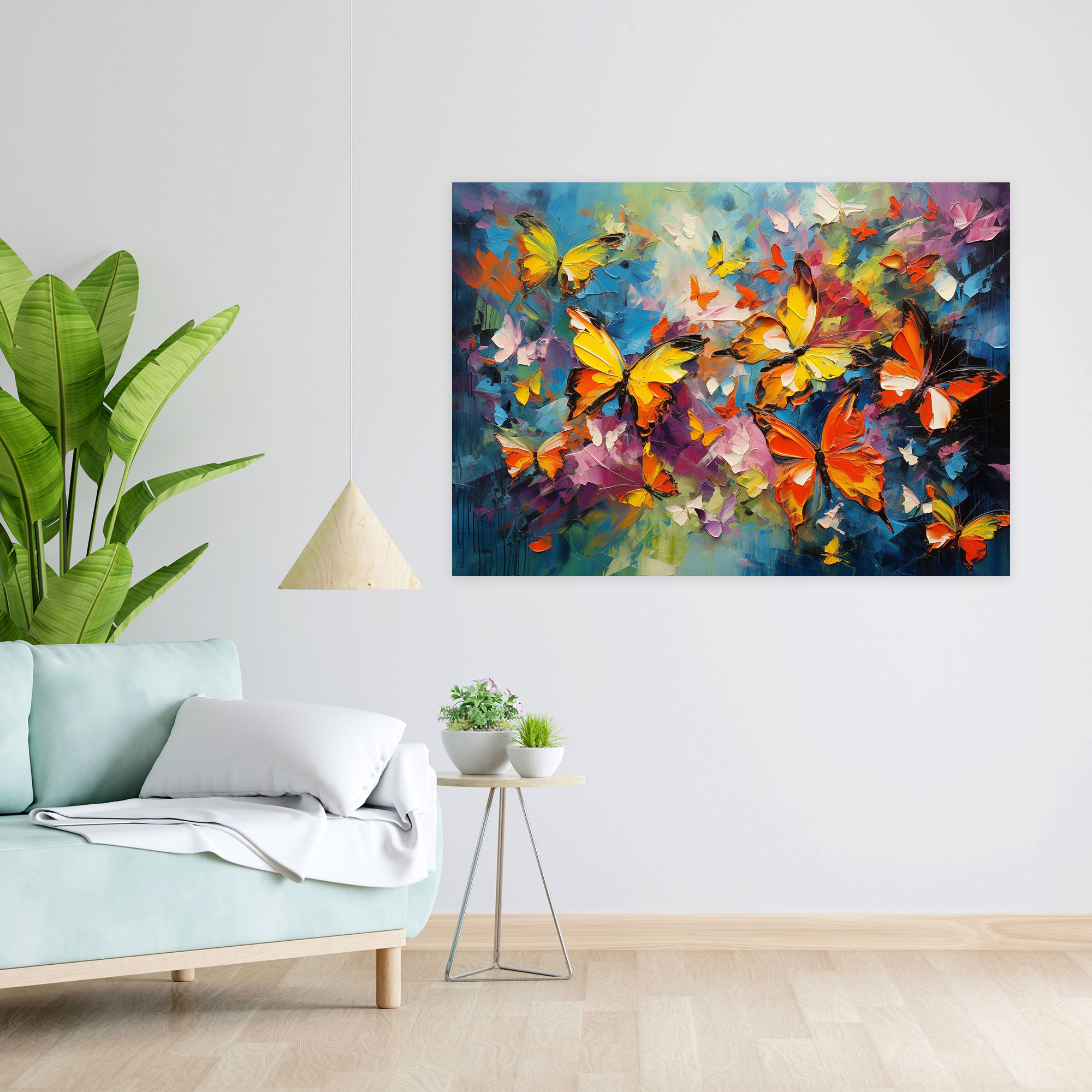 Abstract Butterflies Wall Art - Dried Butterflies, Canvas, Butterflies, Wall Art