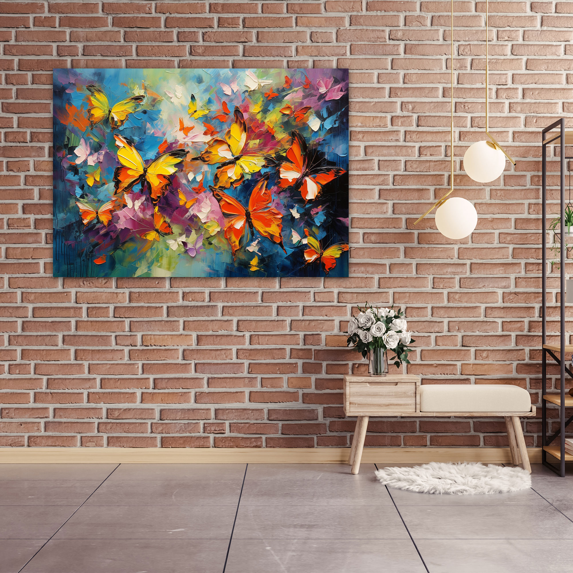 Abstract Butterflies Wall Art - Dried Butterflies, Canvas, Butterflies, Wall Art