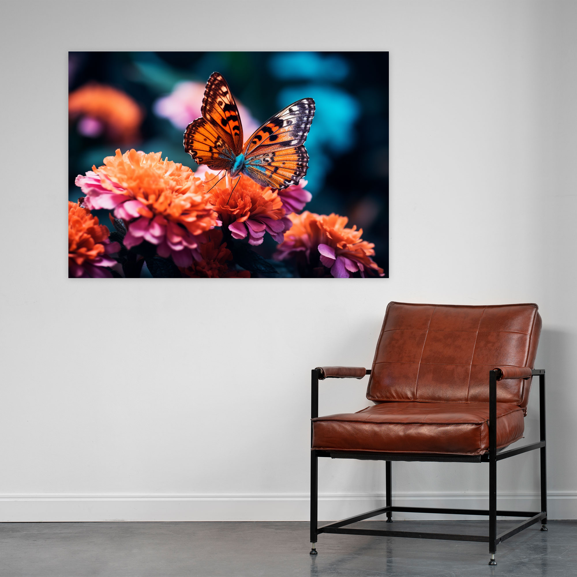 Nature-Inspired Butterflies Wall Art - Dried Butterflies, Home Decoration, Butterflies, Canvas Wall Art