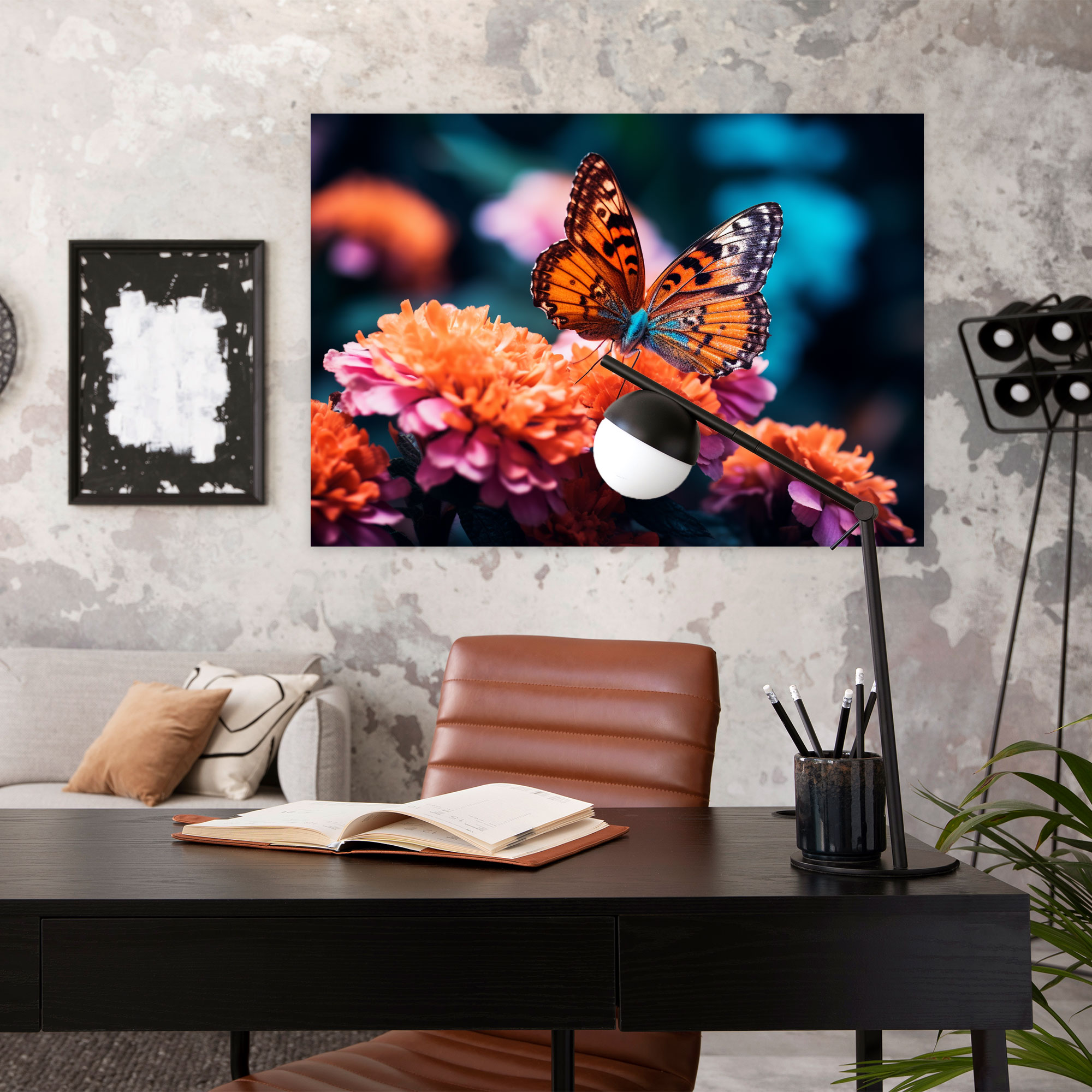 Nature-Inspired Butterflies Wall Art - Dried Butterflies, Home Decoration, Butterflies, Canvas Wall Art